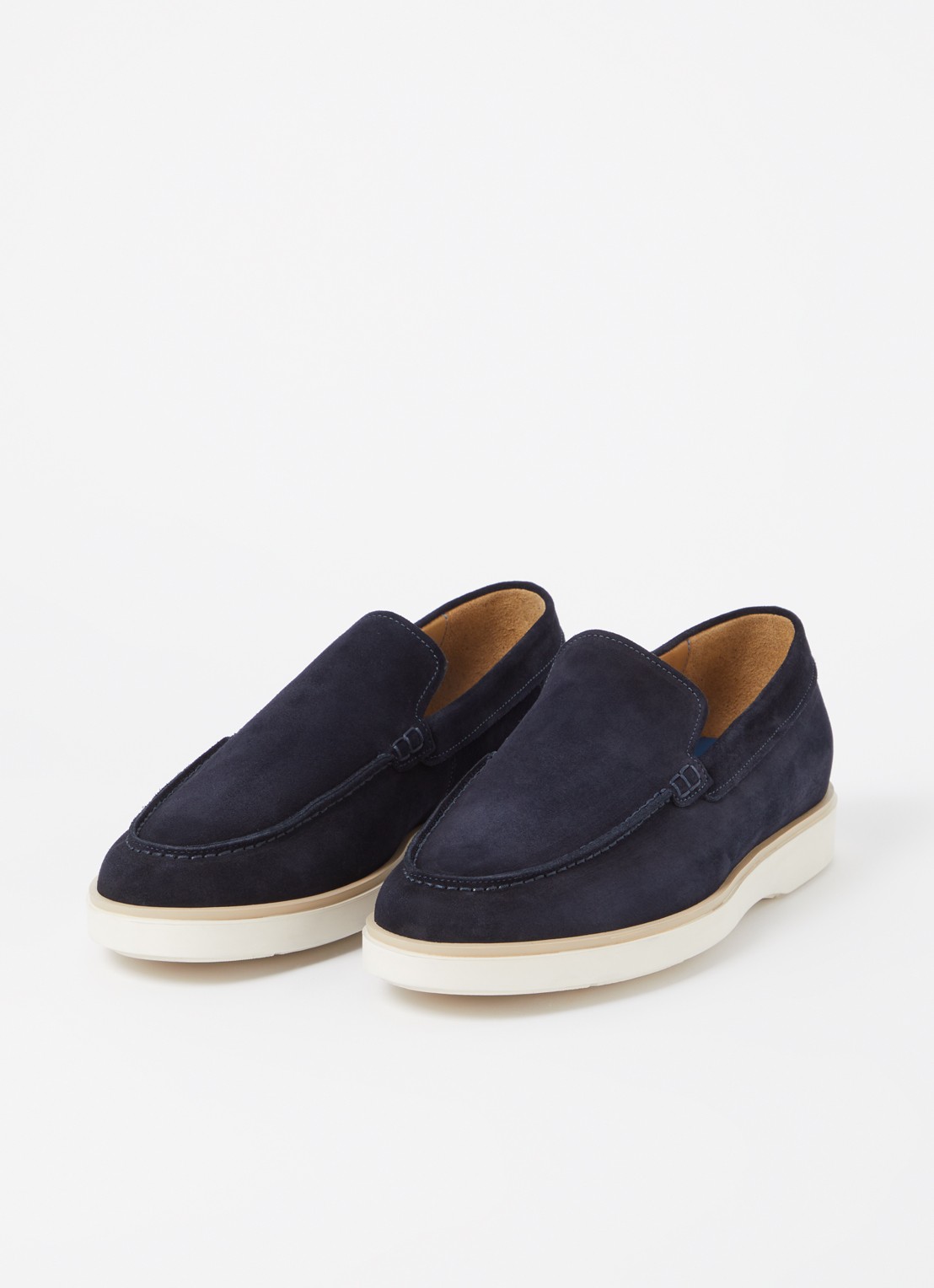 Giorgio Basic slip-on van suède - detail 3 donkerblauw