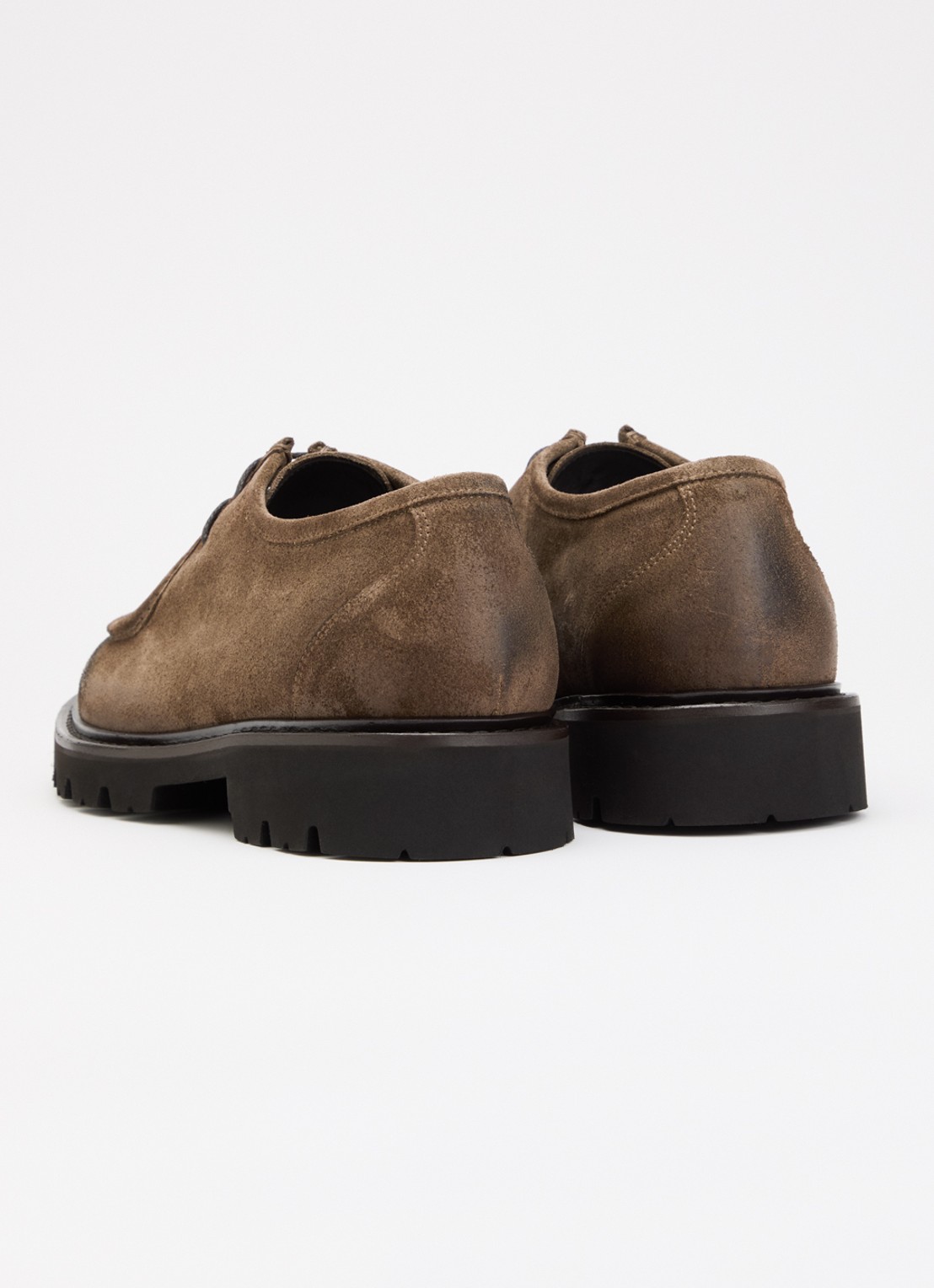 Giorgio Casual veterschoen van suède - achterkant taupe