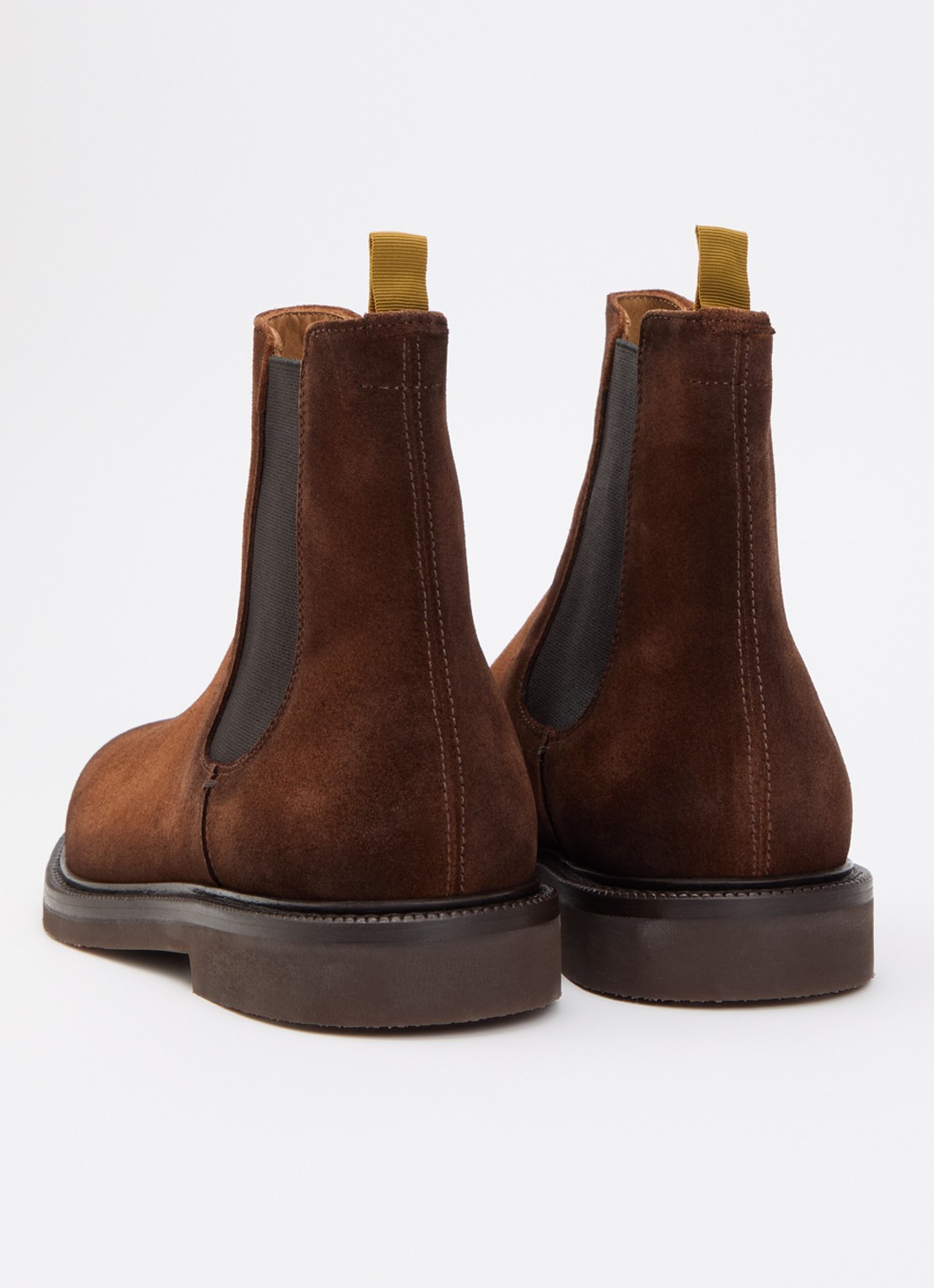 Giorgio Chelsea boot van suède - achterkant 4 cognac