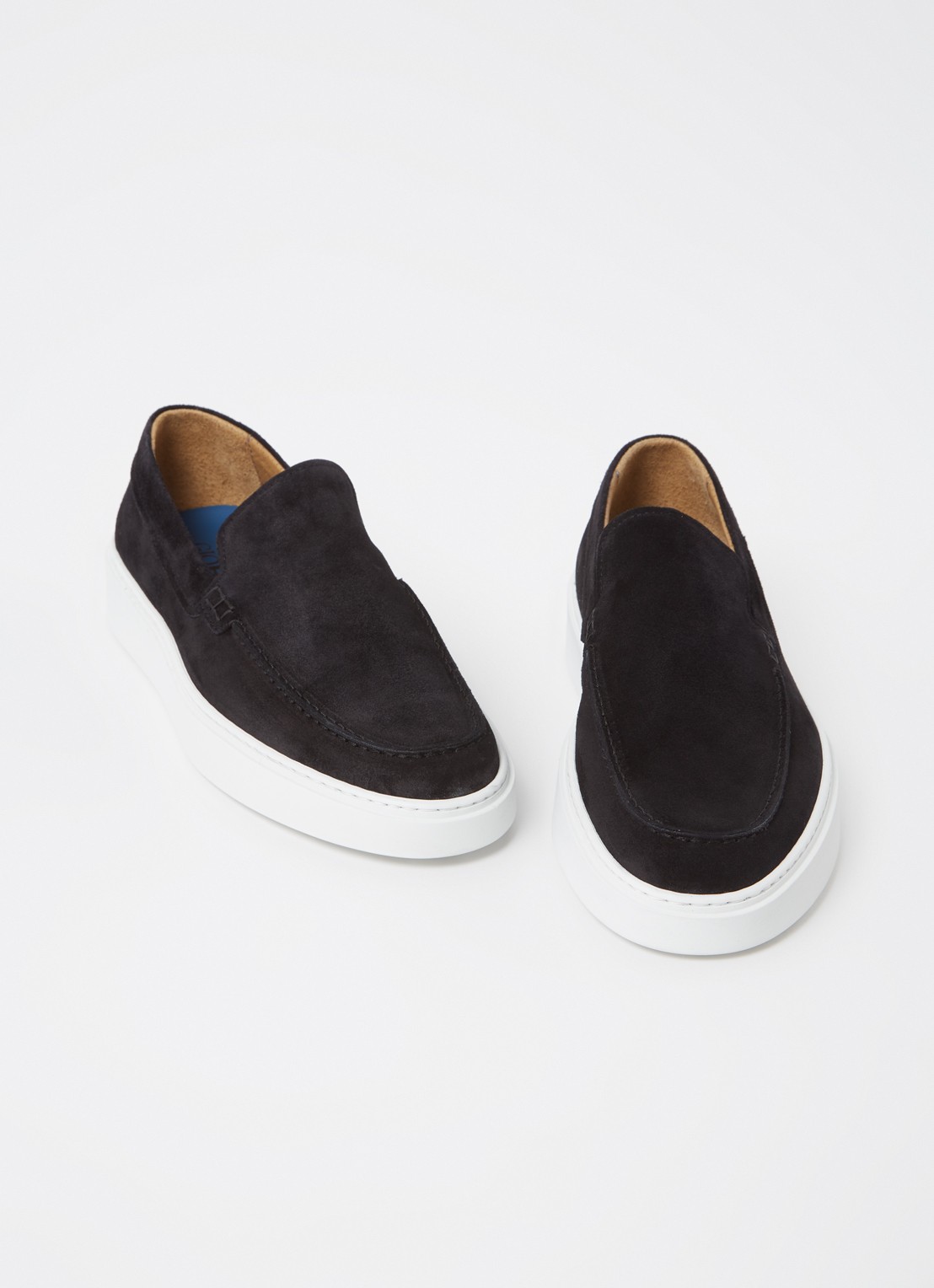 Giorgio Clean Cup slip-on van suède - detail 2 zwart