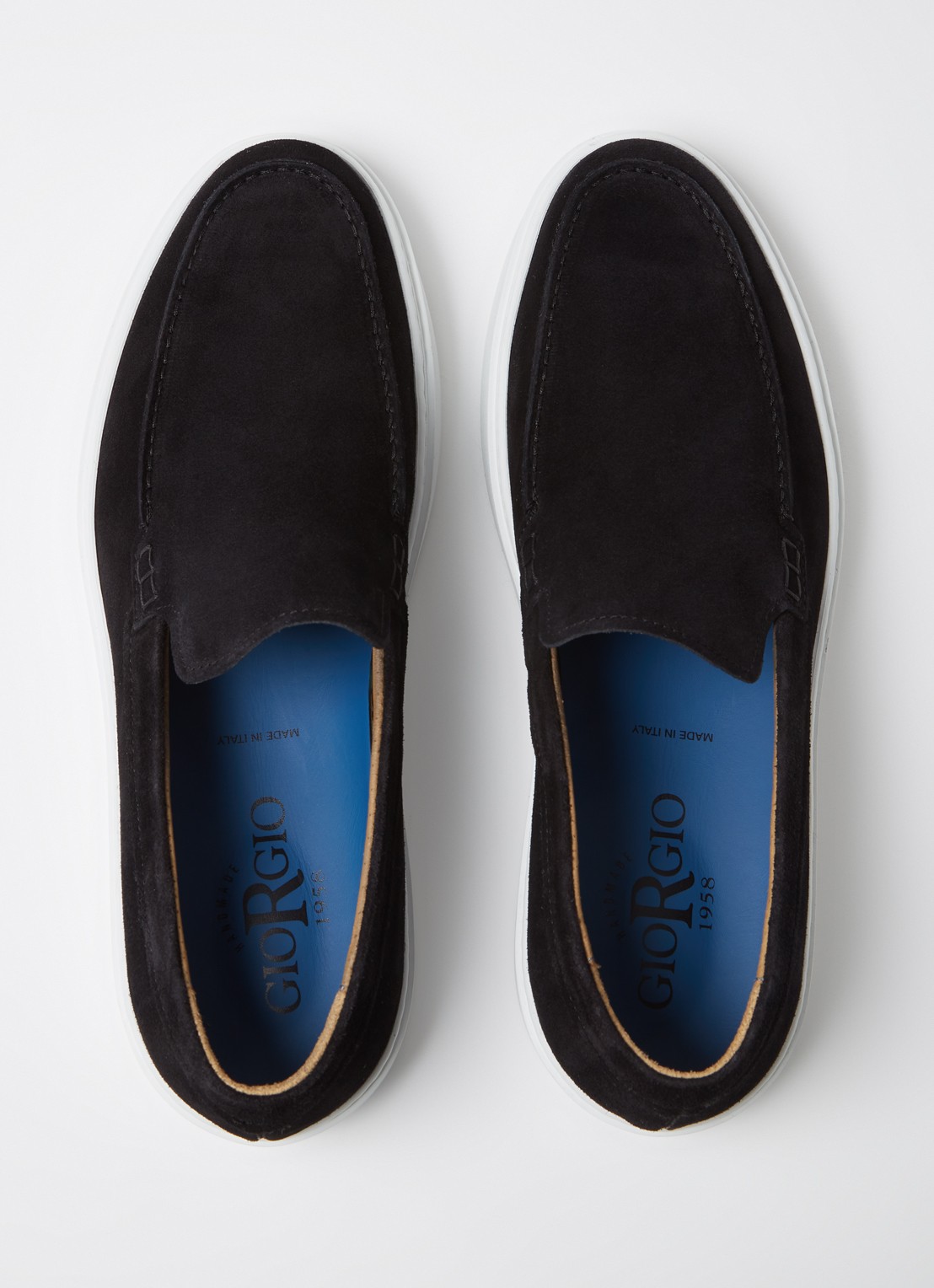Giorgio Clean Cup slip-on van suède - detail 4 zwart