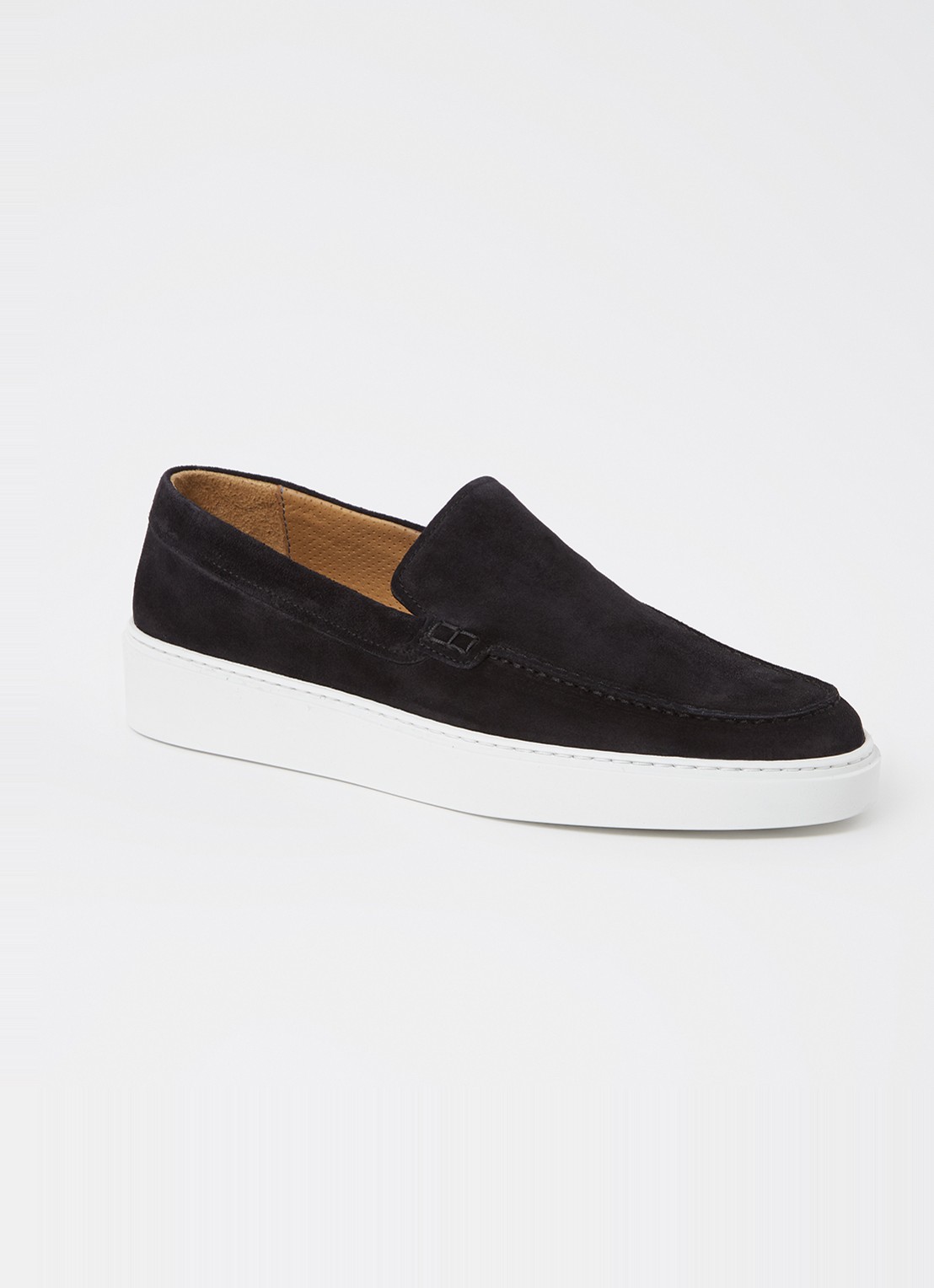 Giorgio Clean Cup slip-on van suède - voorkant zwart