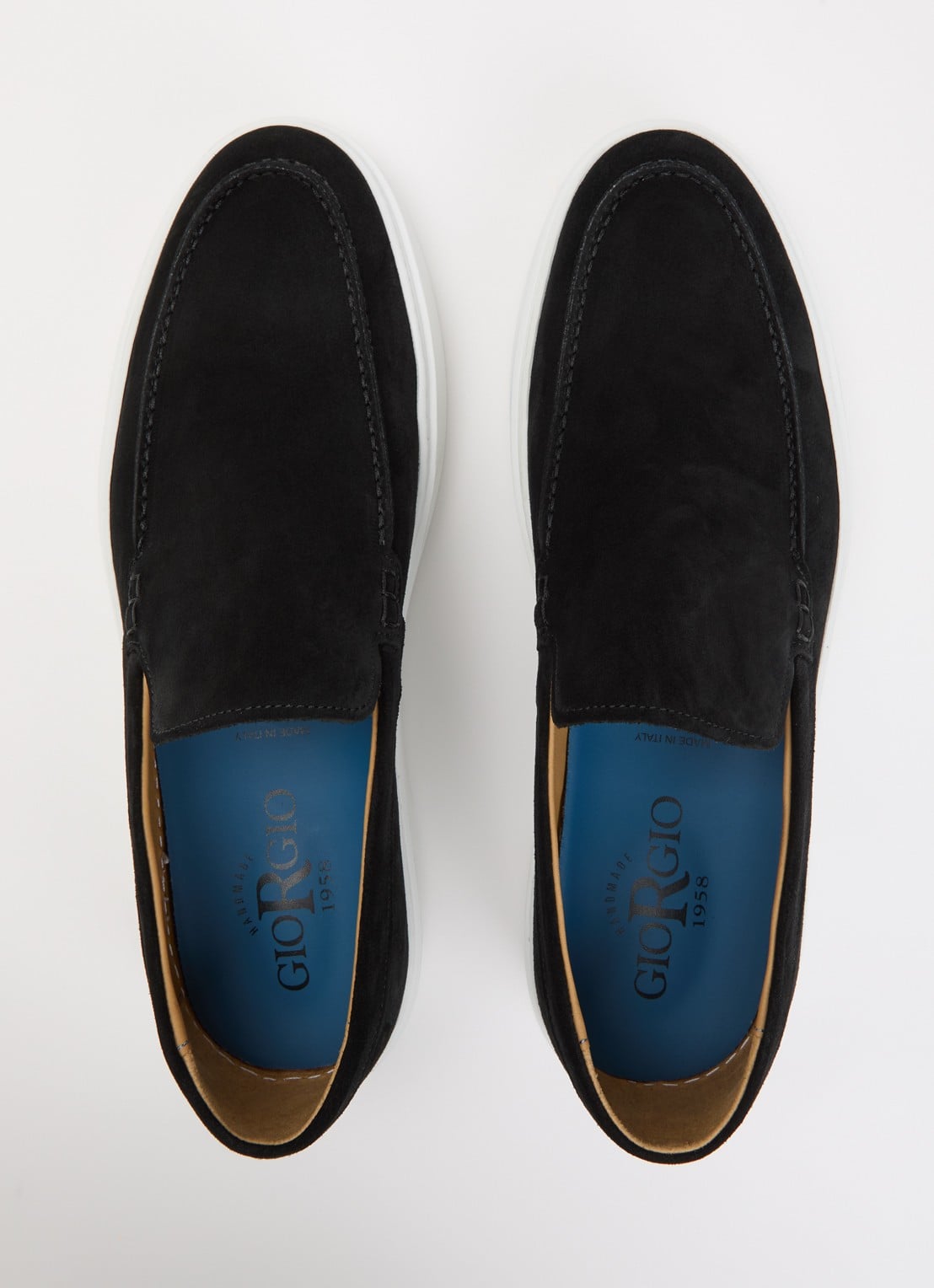 Giorgio Clean Cup slip-on van suède - detail 3 zwart