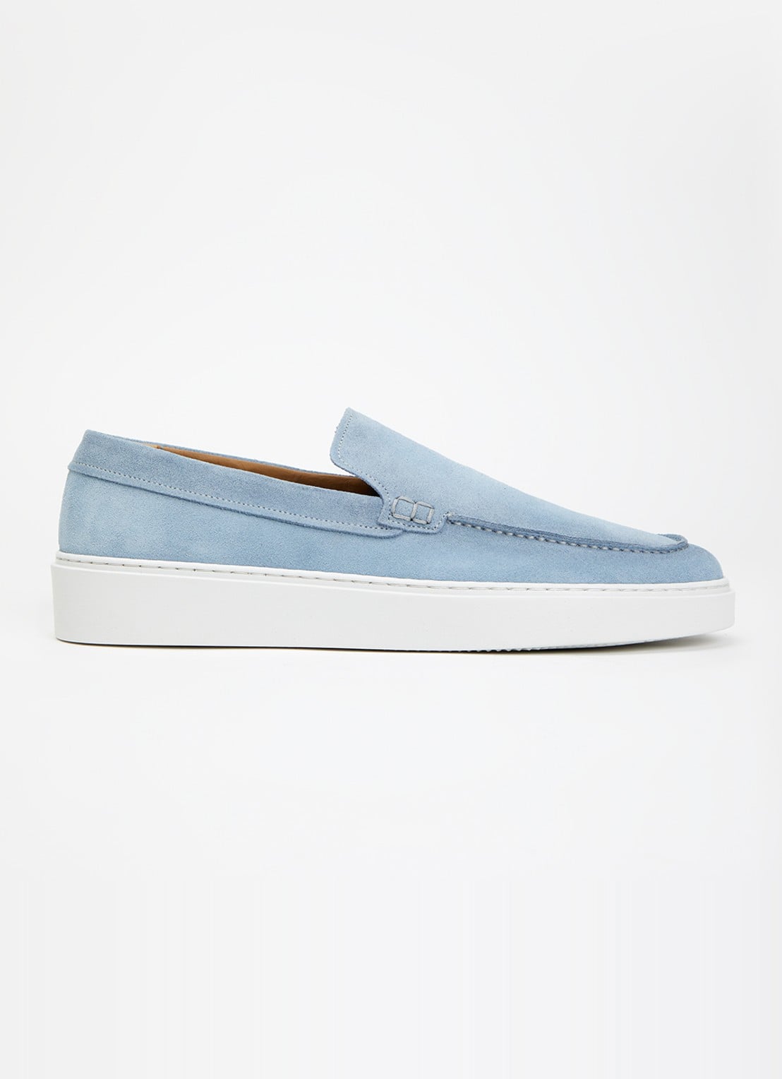 Giorgio Clean Cup slip-on van suède - voorkant 5 lichtblauw