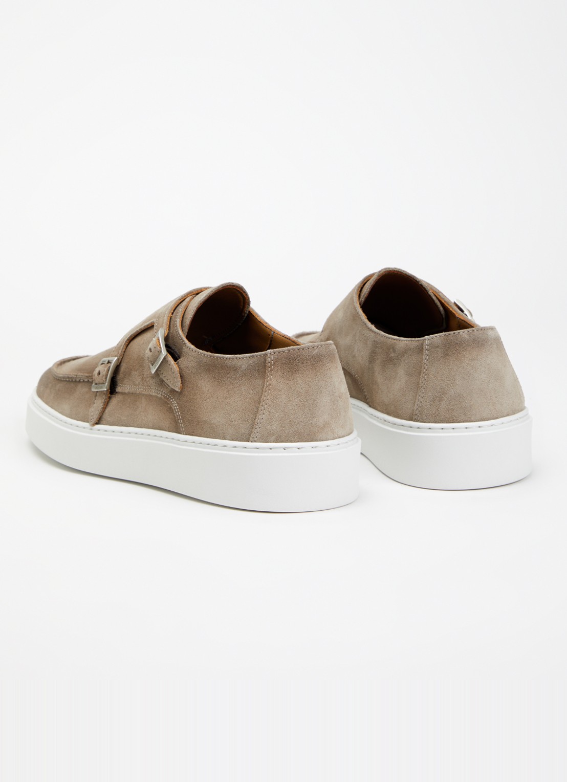 Giorgio Loafer van suède met gespdetail - achterkant 5 zand