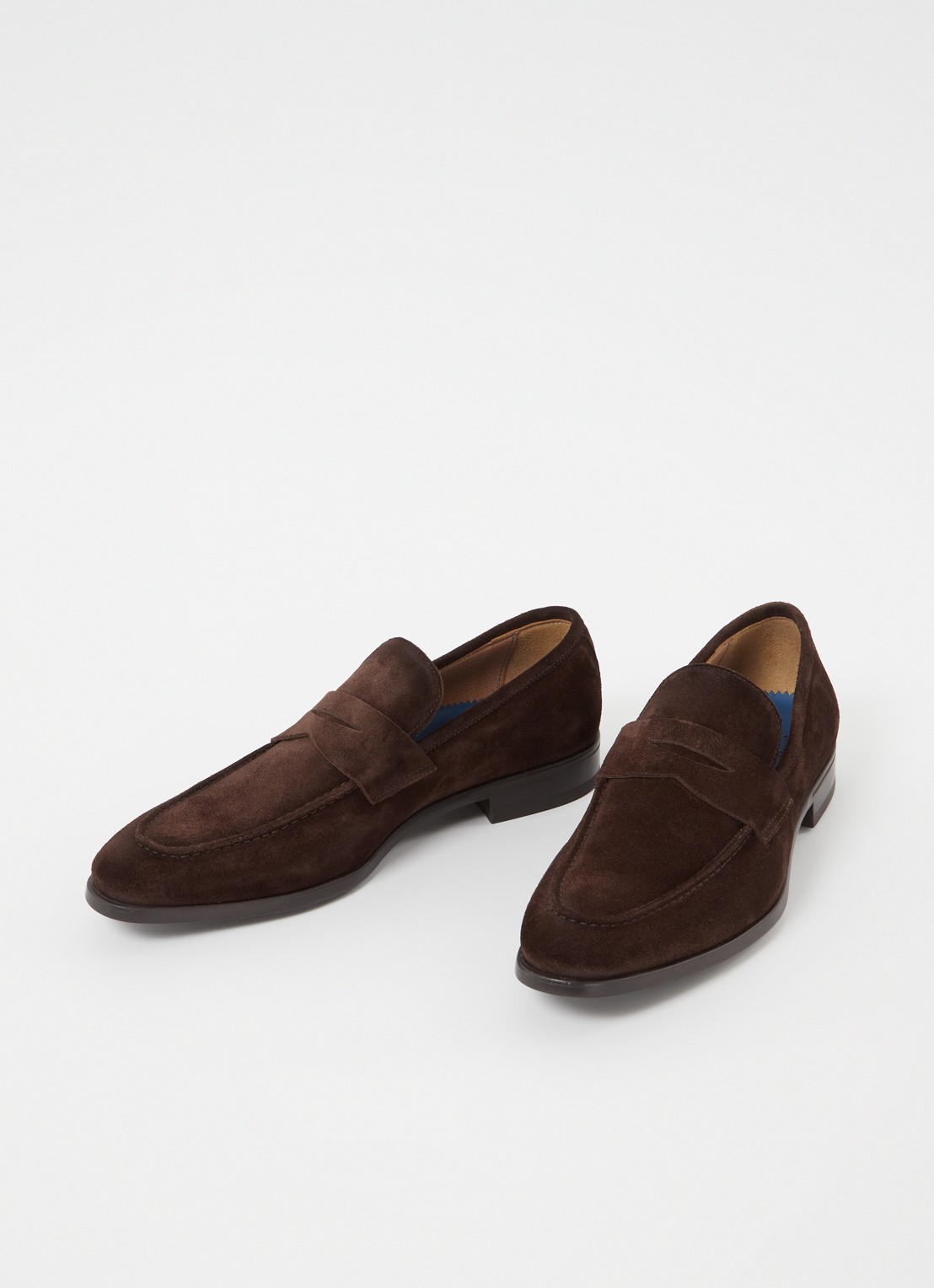 Giorgio Penny loafer van suède - detail donkerbruin