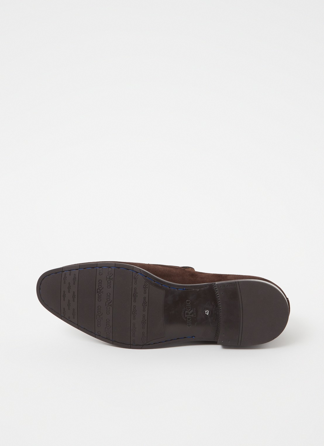 Giorgio Penny loafer van suède - detail 4 donkerbruin