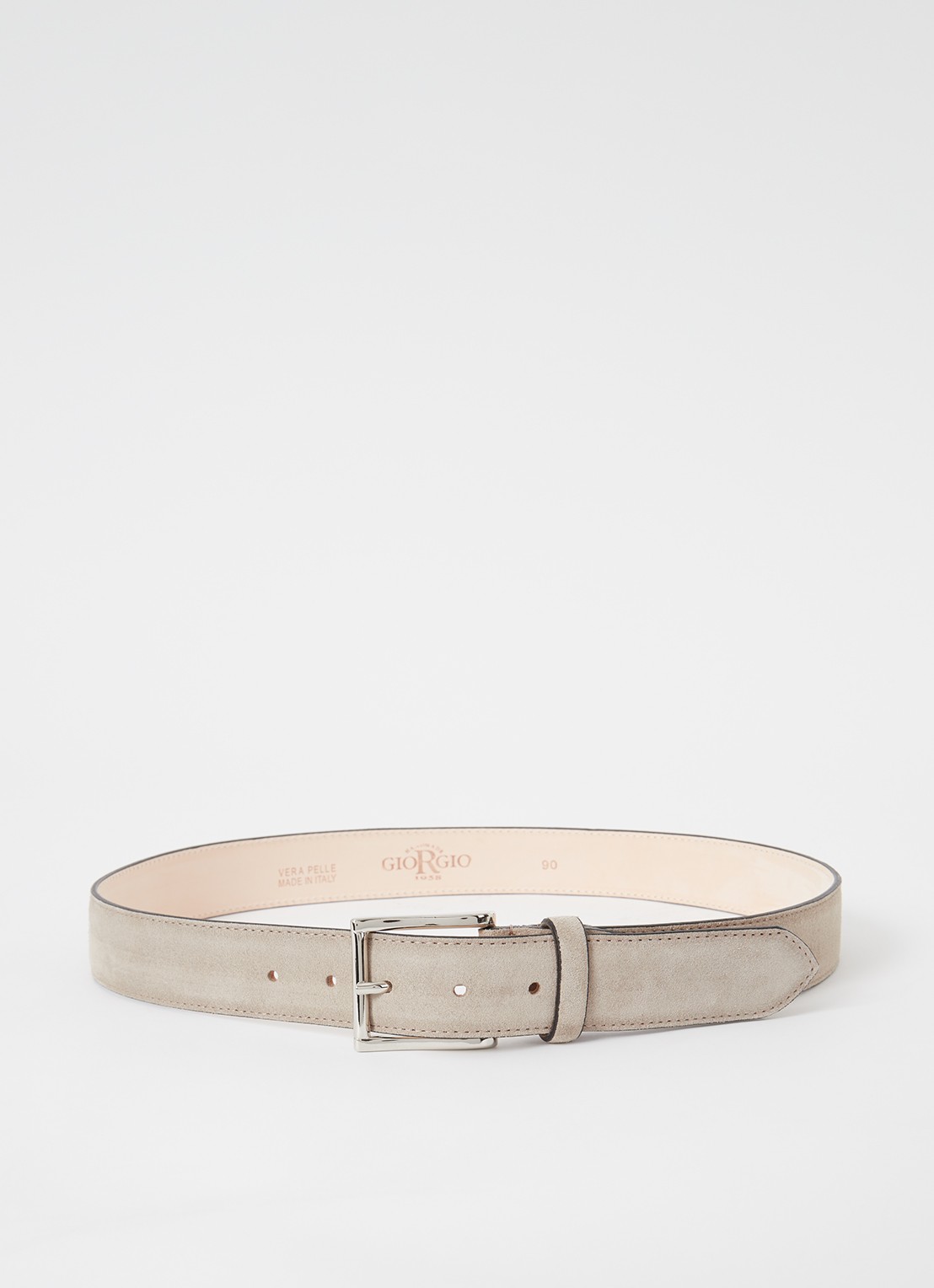 Giorgio Riem van suède  - voorkant beige