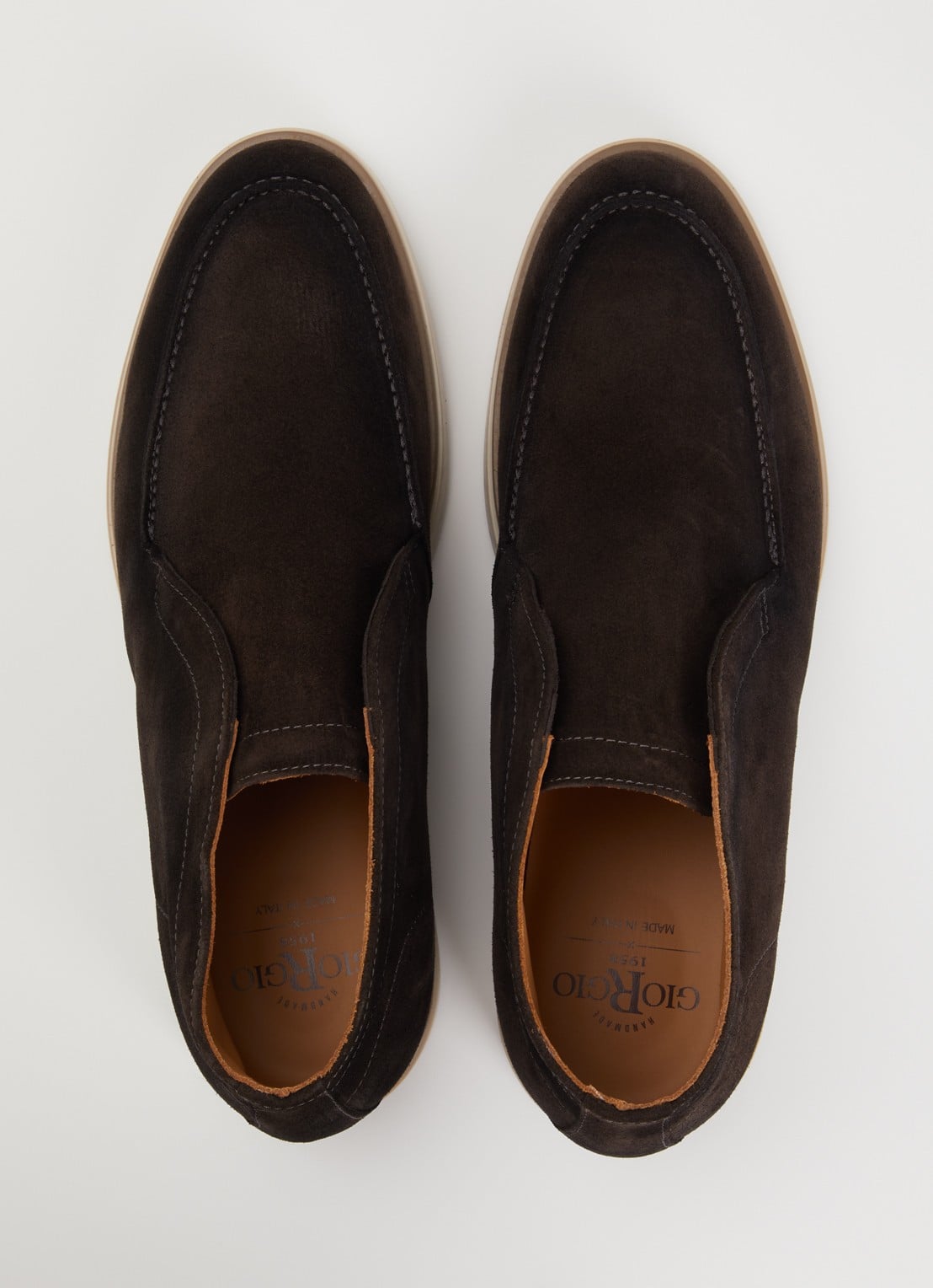 Giorgio Slip-on van suède - detail 2 donkerbruin