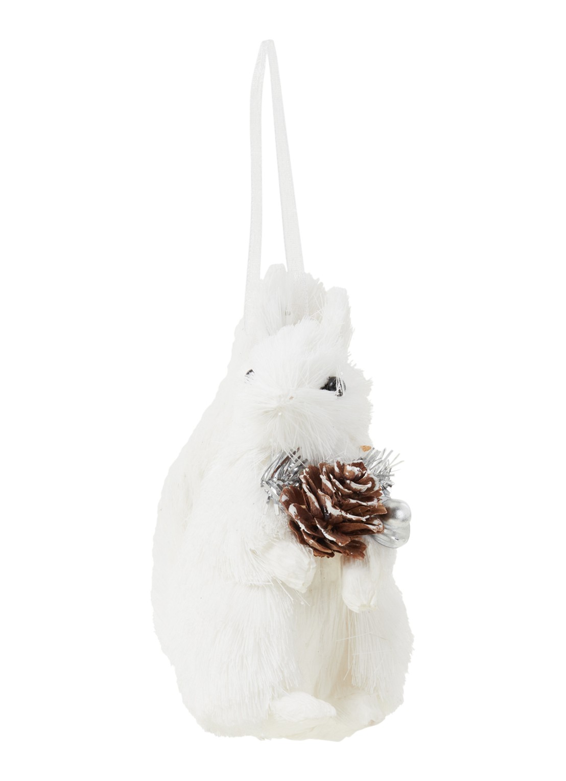 Gisela Graham Eekhoorn kersthanger 11 cm - voorkant wit