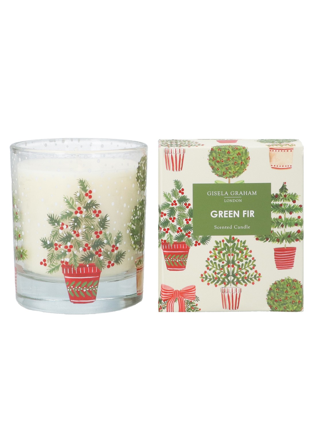 Gisela Graham Green Fir geurkaars - voorkant multicolor