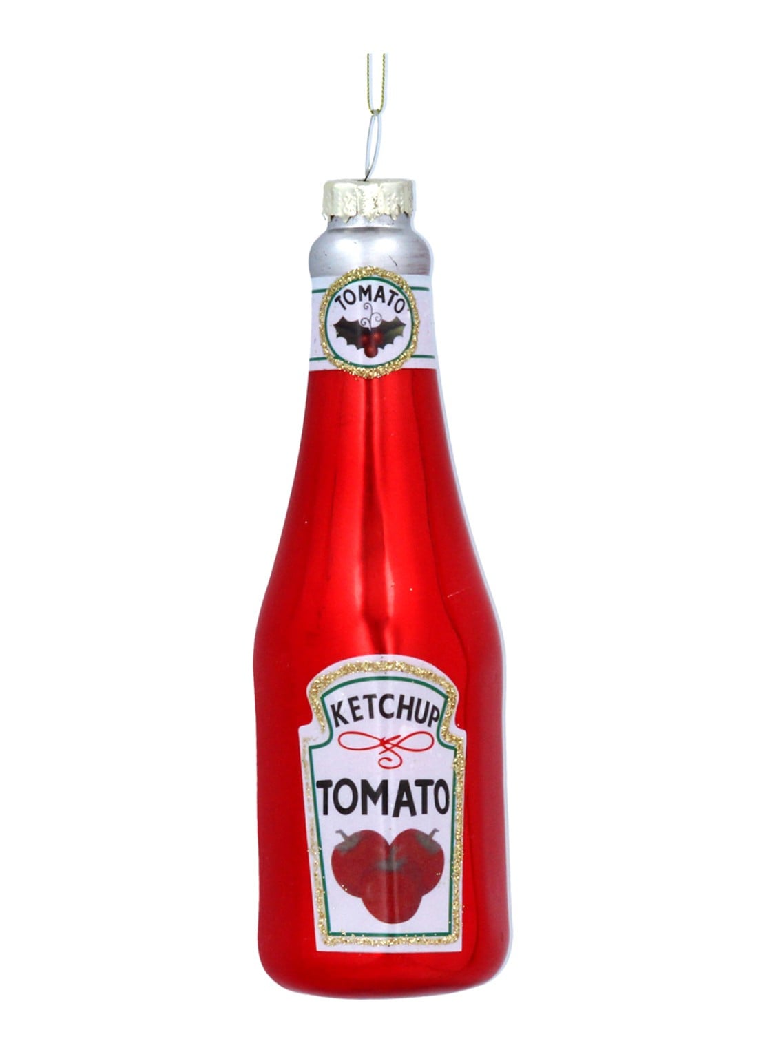 Gisela Graham Ketchup kersthanger 13 cm - voorkant rood