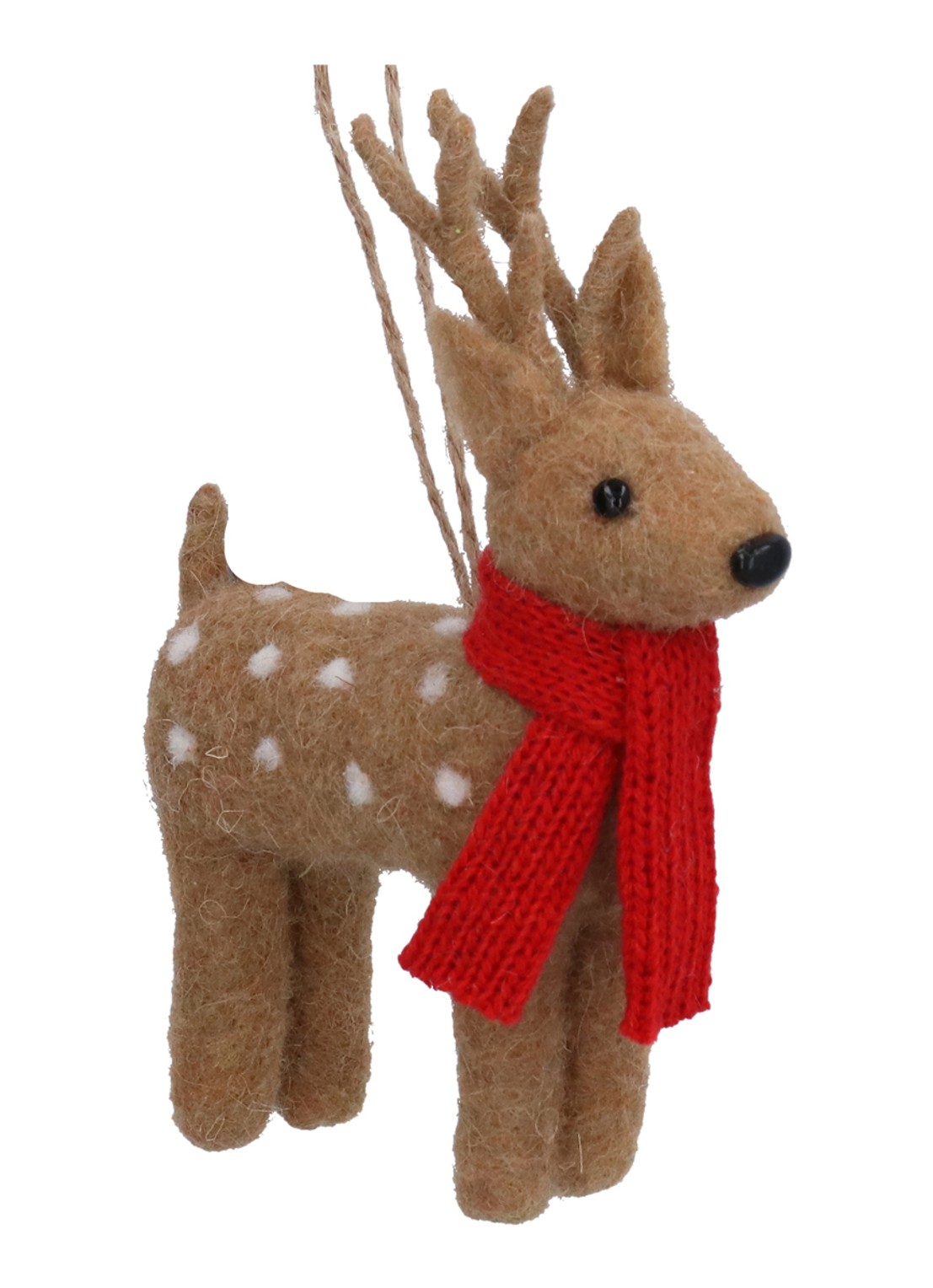 Gisela Graham Rendier kersthanger 13 cm - voorkant bruin
