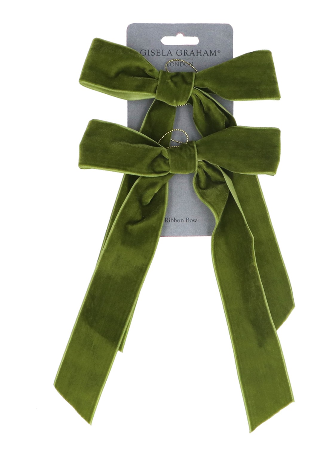 Gisela Graham Velvet Strik kersthanger 28 cm - voorkant groen