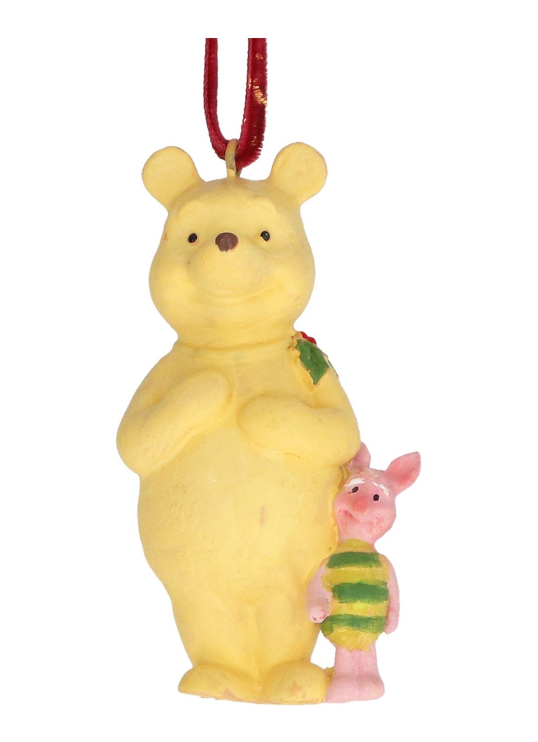 Gisela Graham Winnie-The-Pooh & Knorretje kersthanger 7 cm - voorkant geel