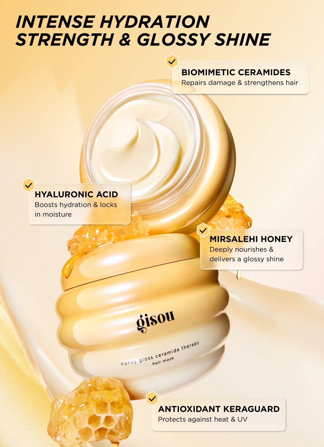 Gisou Honey Gloss Ceramide Therapy Hair Mask - Haarmasker - detail 7 undefined