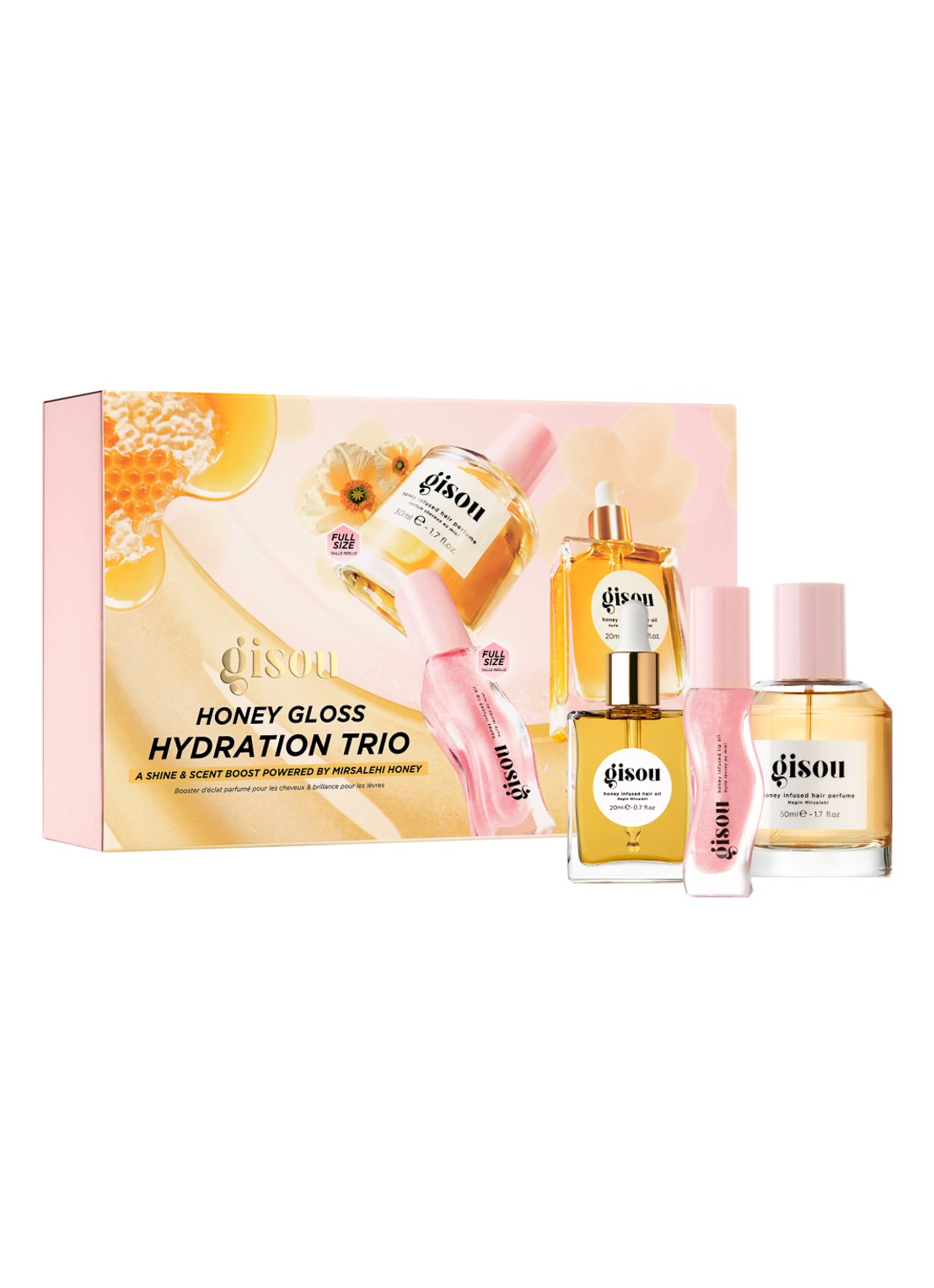 Gisou Honey Gloss Hydration Trio - verzorgingsset - voorkant undefined