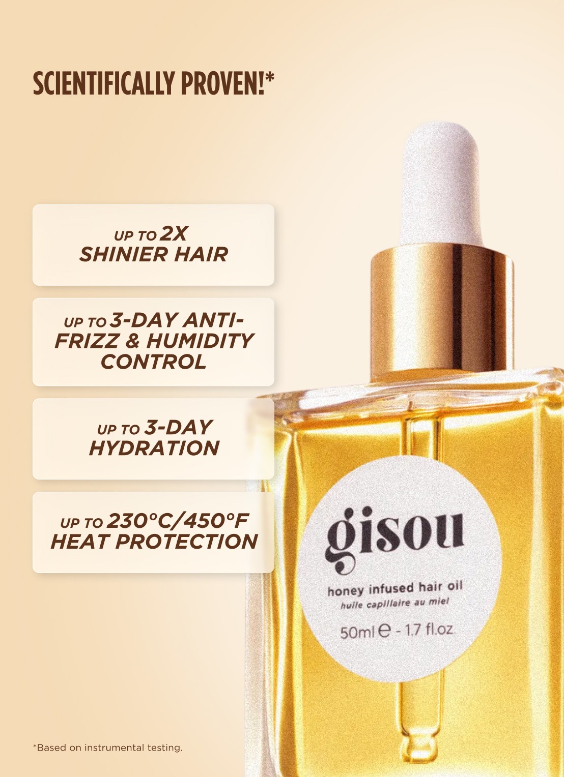 Gisou Honey Infused Hair Oil - Haarolie - achterkant undefined