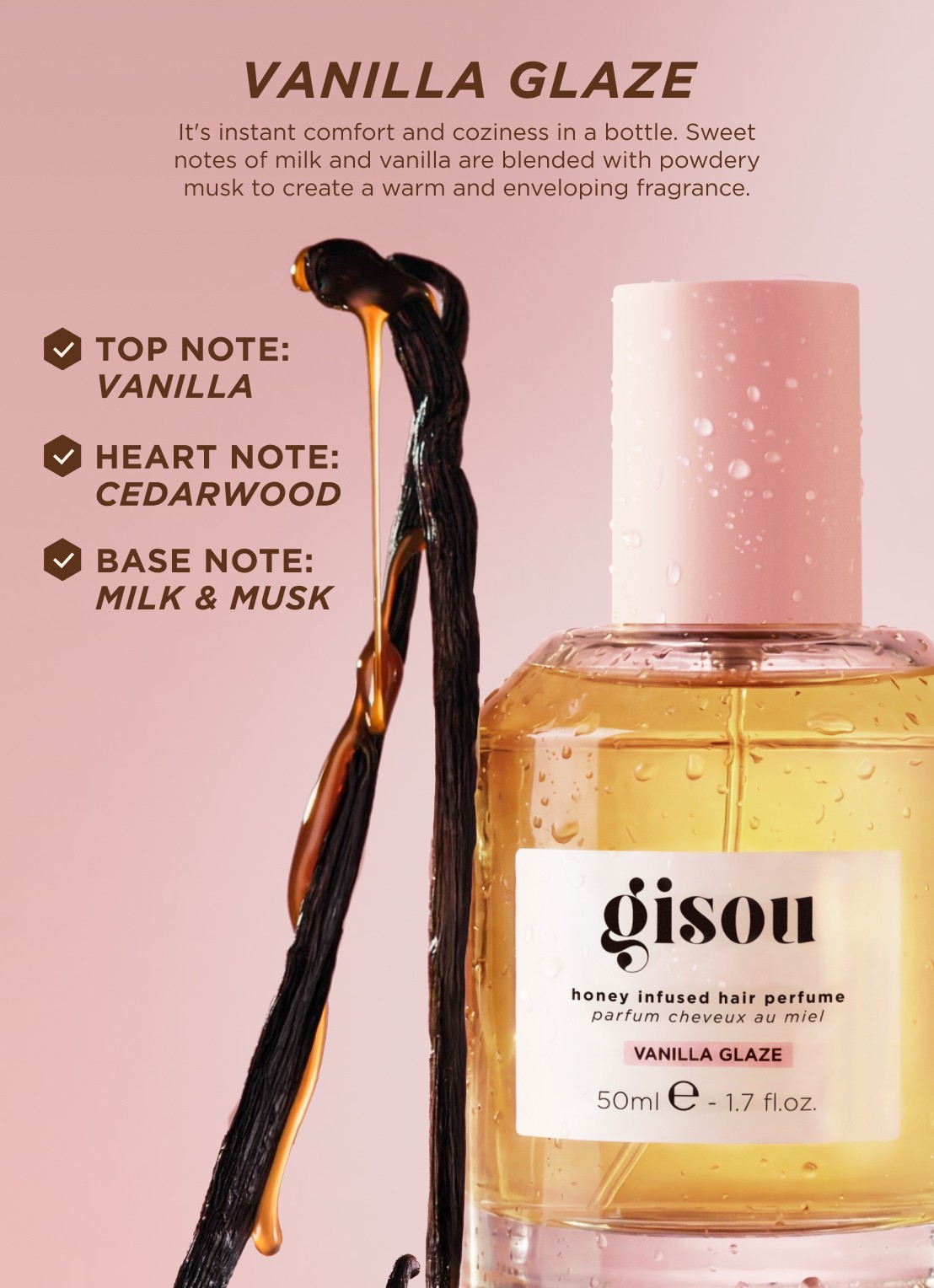 Gisou Honey Infused Hair Perfume - Haarparfum - detail 6 vanilla glaze