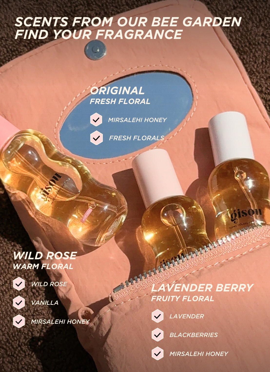 Gisou Honey Infused Hair Perfume - mini haarparfum  - detail 3 wild rose
