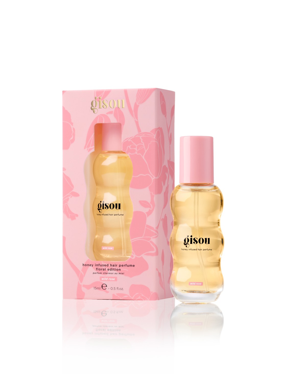 Gisou Honey Infused Hair Perfume - mini haarparfum  - voorkant 7 wild rose