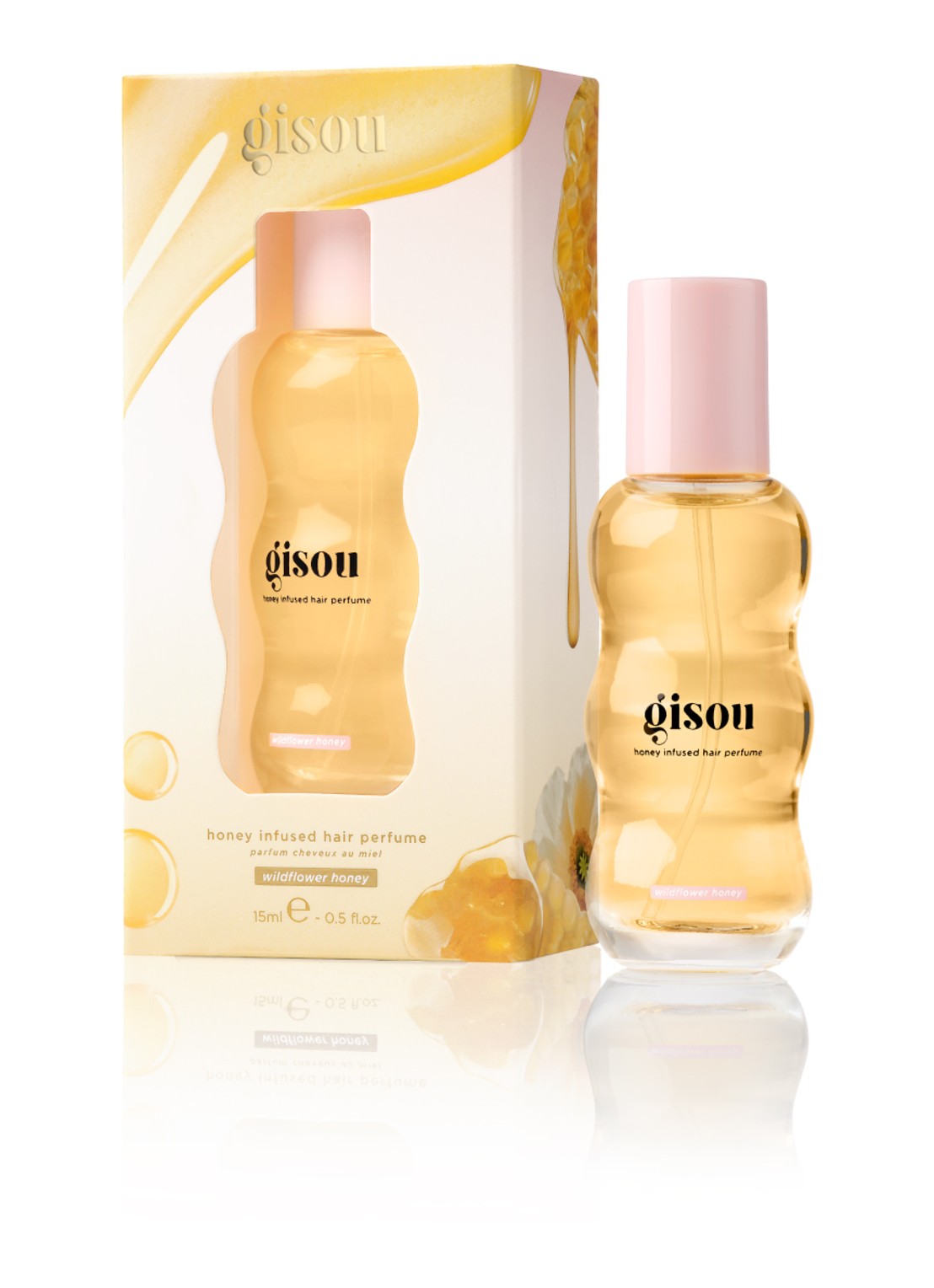 Gisou Honey Infused Hair Perfume - mini haarparfum  - voorkant 7 wildflower honey