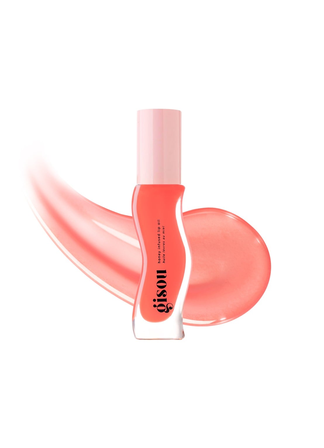 Gisou Honey Infused Lip Oil - lipolie - voorkant 2 beellini peach