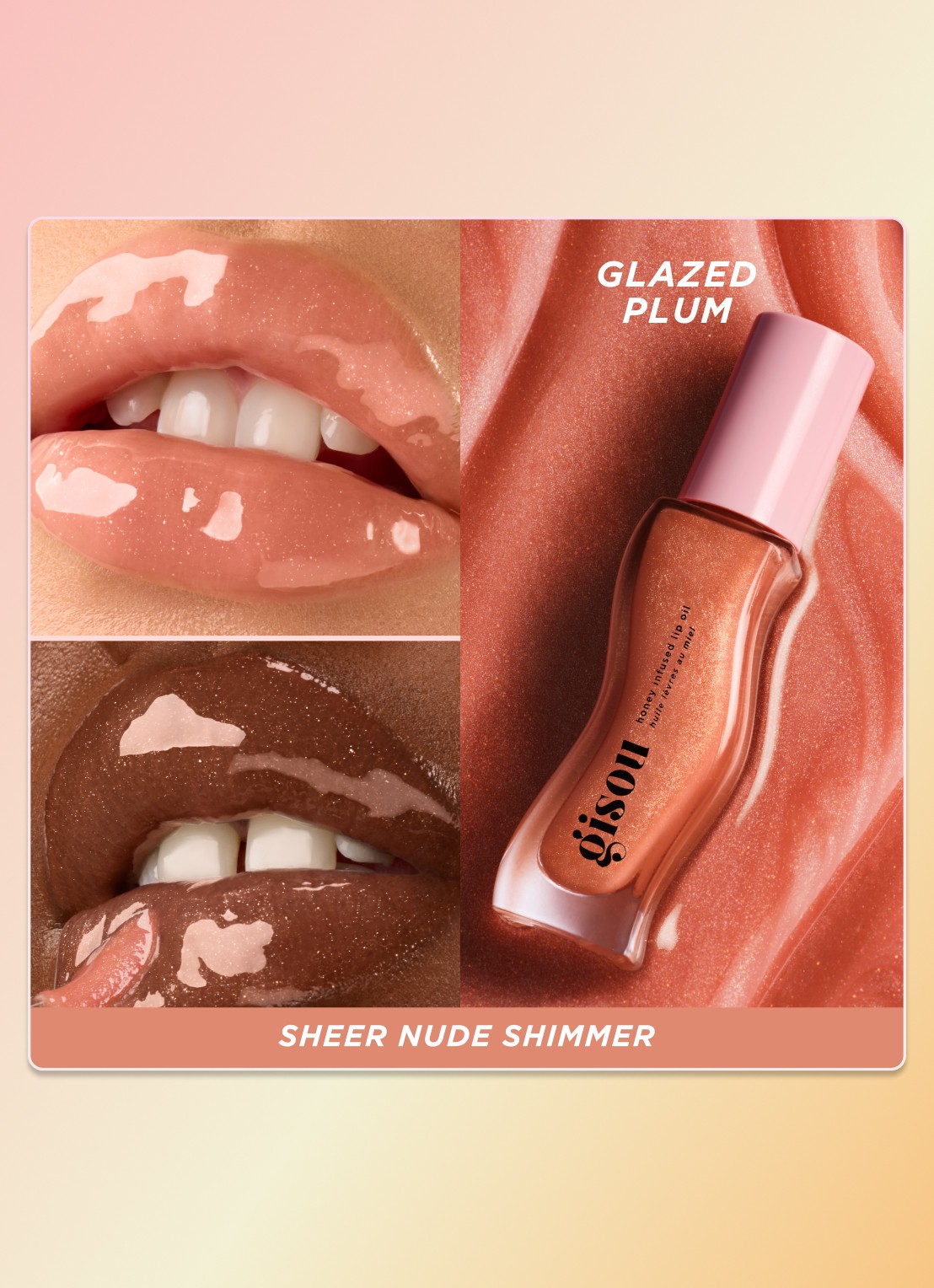 Gisou Honey Infused Lip Oil - lipolie - detail 5 glazed plum
