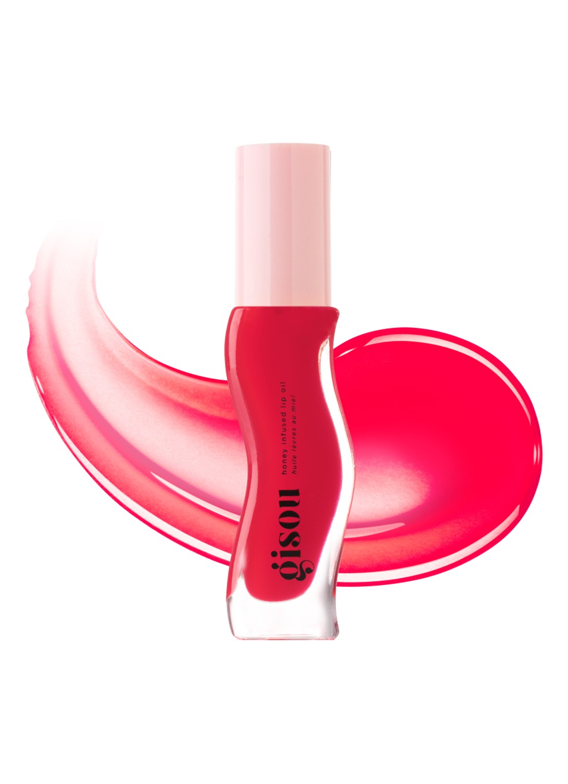 Gisou Honey Infused Lip Oil - lipolie - voorkant 2 strawberry sorbet