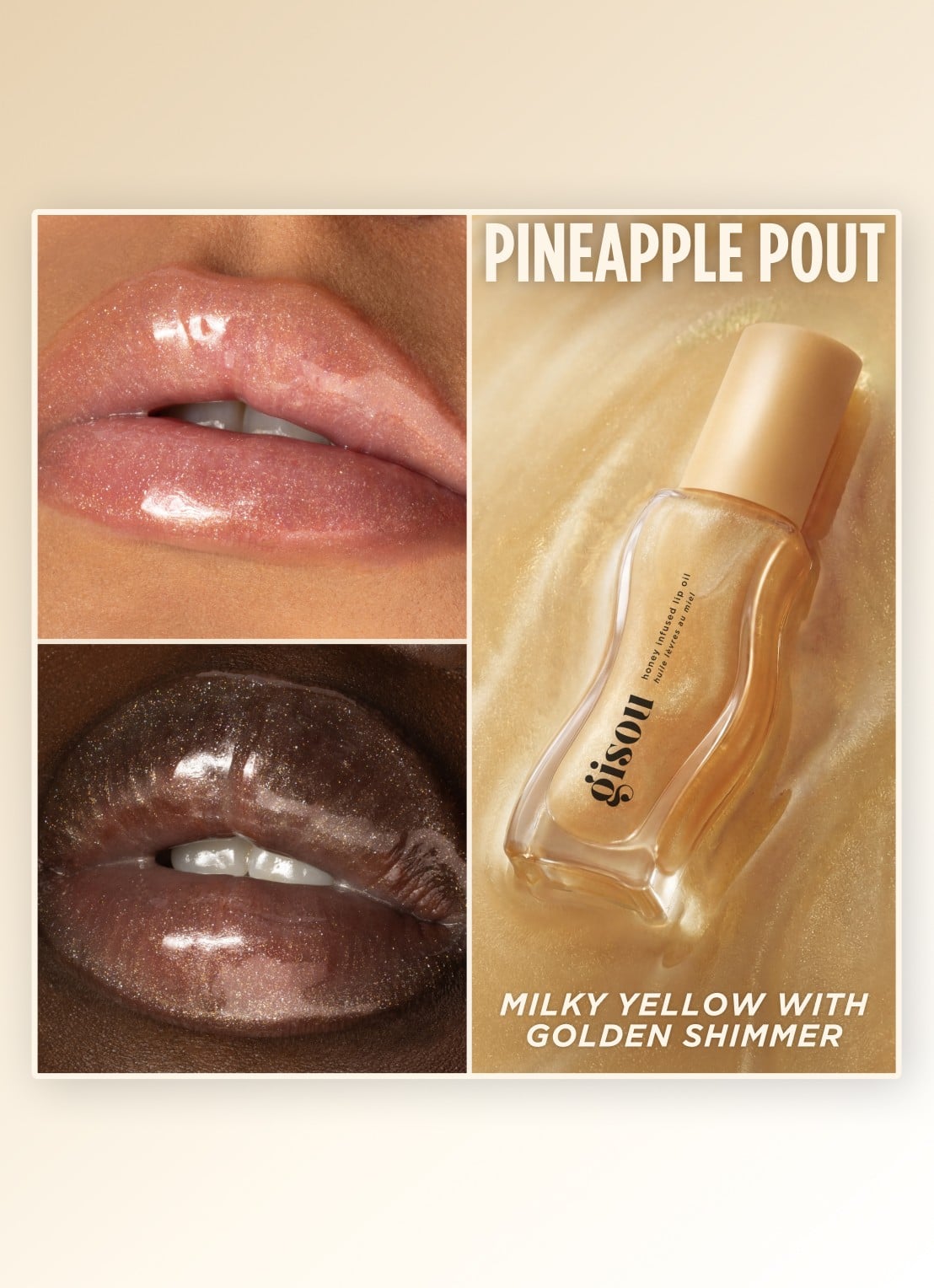 Gisou Honey Infused Lip Oil - lipolie - detail 5 pineapple pout
