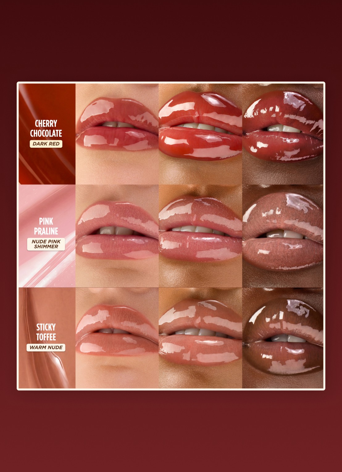Gisou Honey Infused Lip Oil - lipolie - detail 5 cherry chocolate