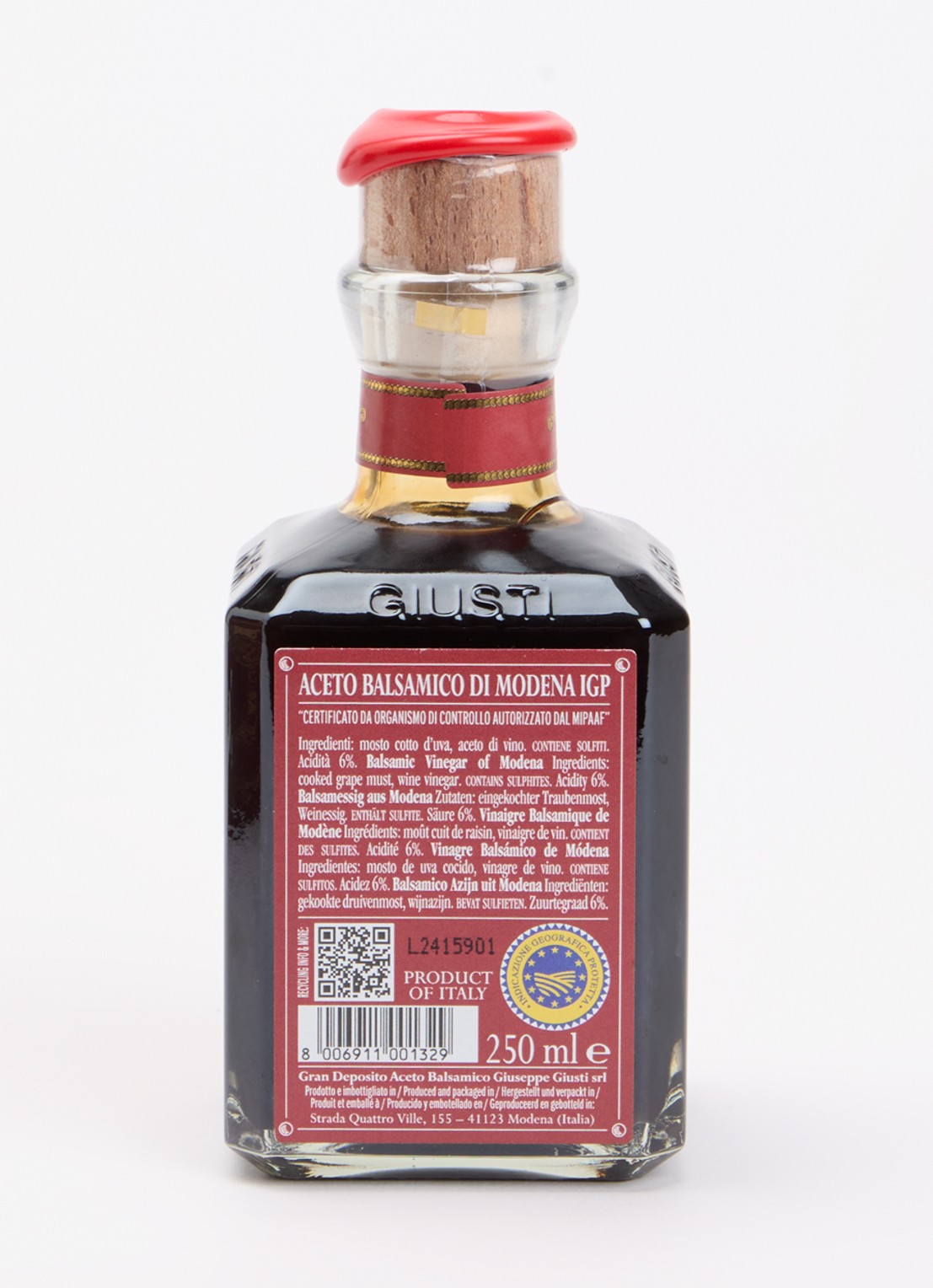 Giusti Balsamico di Modena 3 Medaglie balsamicoazijn 250 ml - voorkant 2 undefined