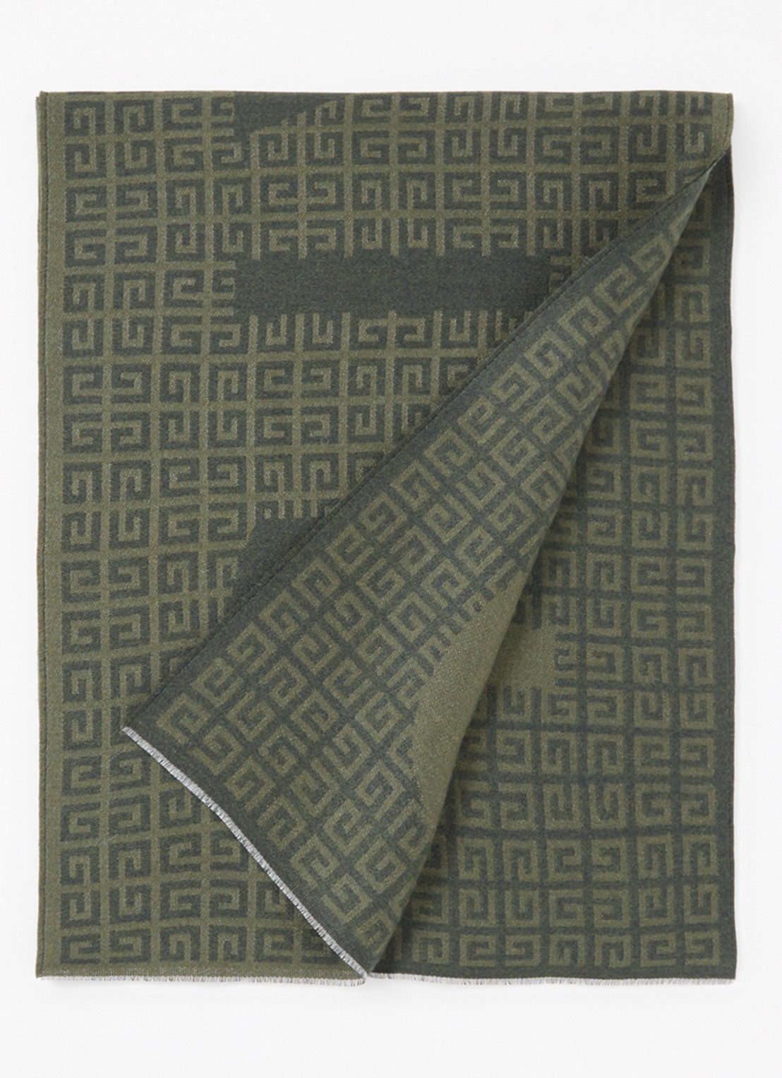 Givenchy 4G sjaal in zijdeblend met logoprint 175 x 35 cm  - voorkant 2 bronsgroen