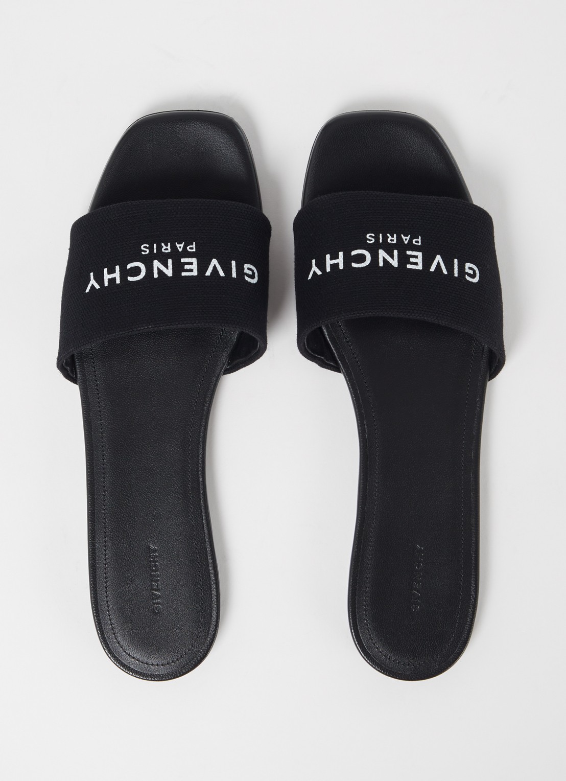 Givenchy 4G slipper van canvas met logo - detail 3 zwart