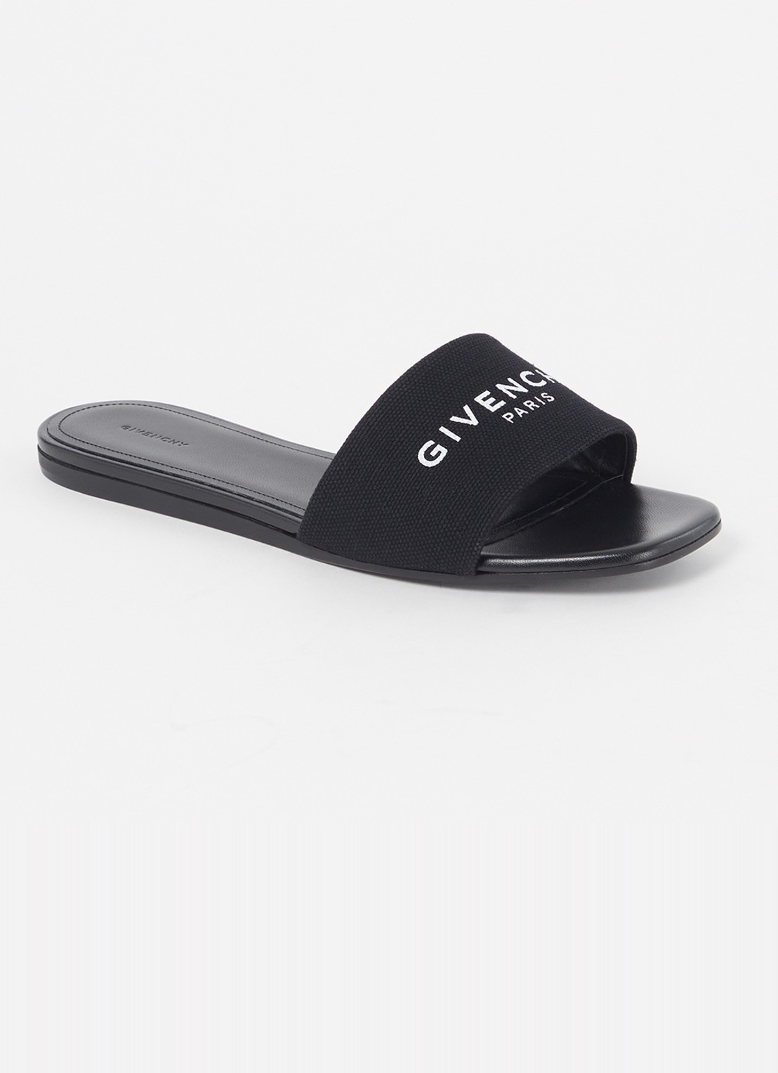 Givenchy 4G slipper van canvas met logo - voorkant 6 zwart