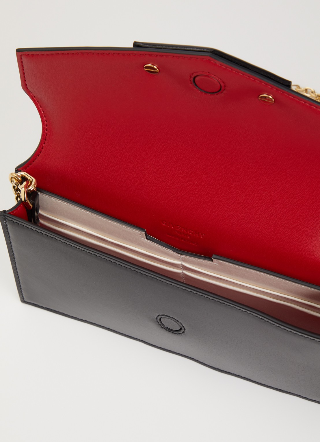 Givenchy Antigona clutch van kalfsleer met afneembare schouderriem - detail zwart