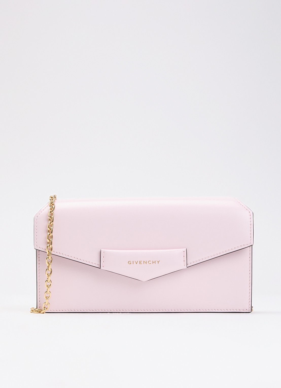 Givenchy Antigona clutch van kalfsleer met afneembare schouderriem - voorkant lichtroze