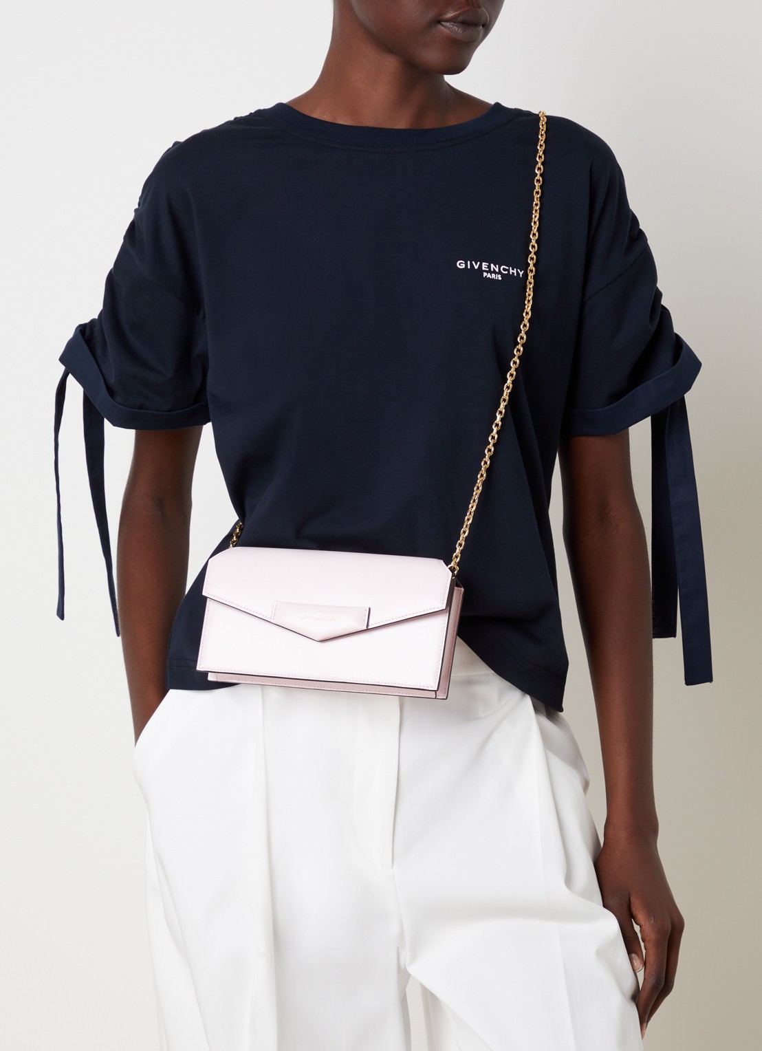 Givenchy Antigona clutch van kalfsleer met afneembare schouderriem - voorkant 6 lichtroze