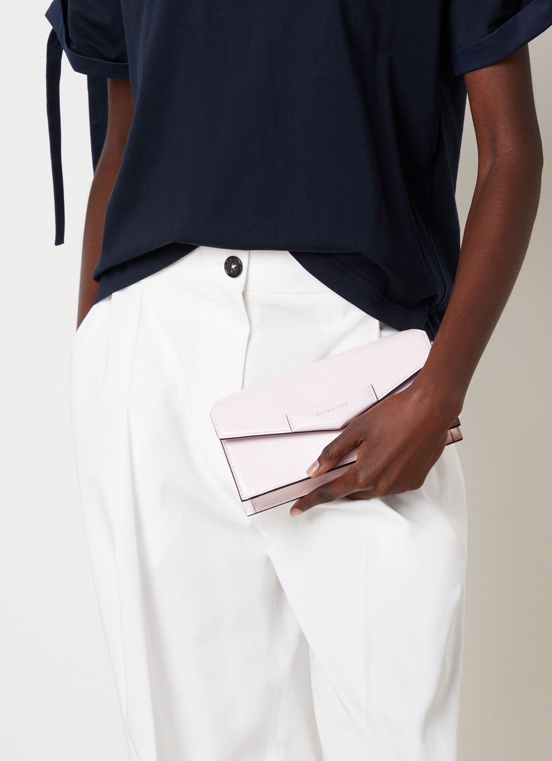 Givenchy Antigona clutch van kalfsleer met afneembare schouderriem - voorkant 7 lichtroze
