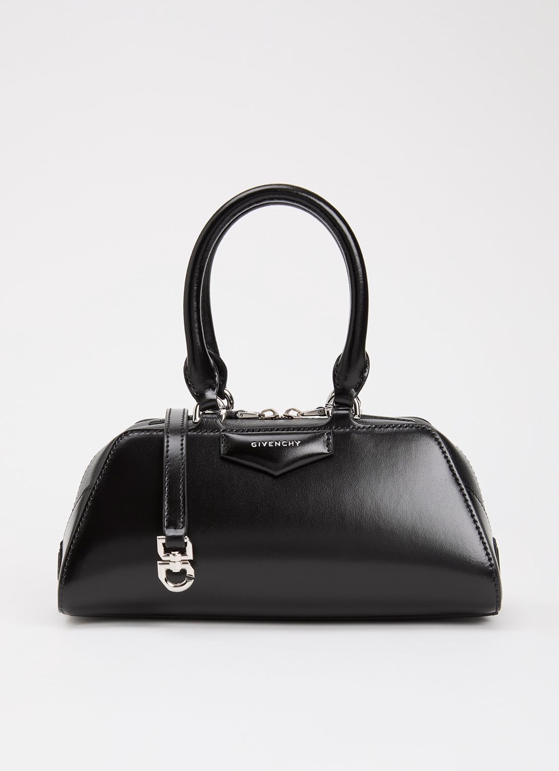 Givenchy Antigona East West Mini handtas van kalfsleer met afneembare schouderriem  - voorkant 2 zwart