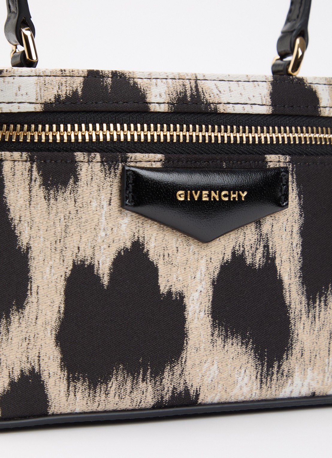 Givenchy Antigona handtas met panterprint en afneembare schouderriem - detail 5 beige