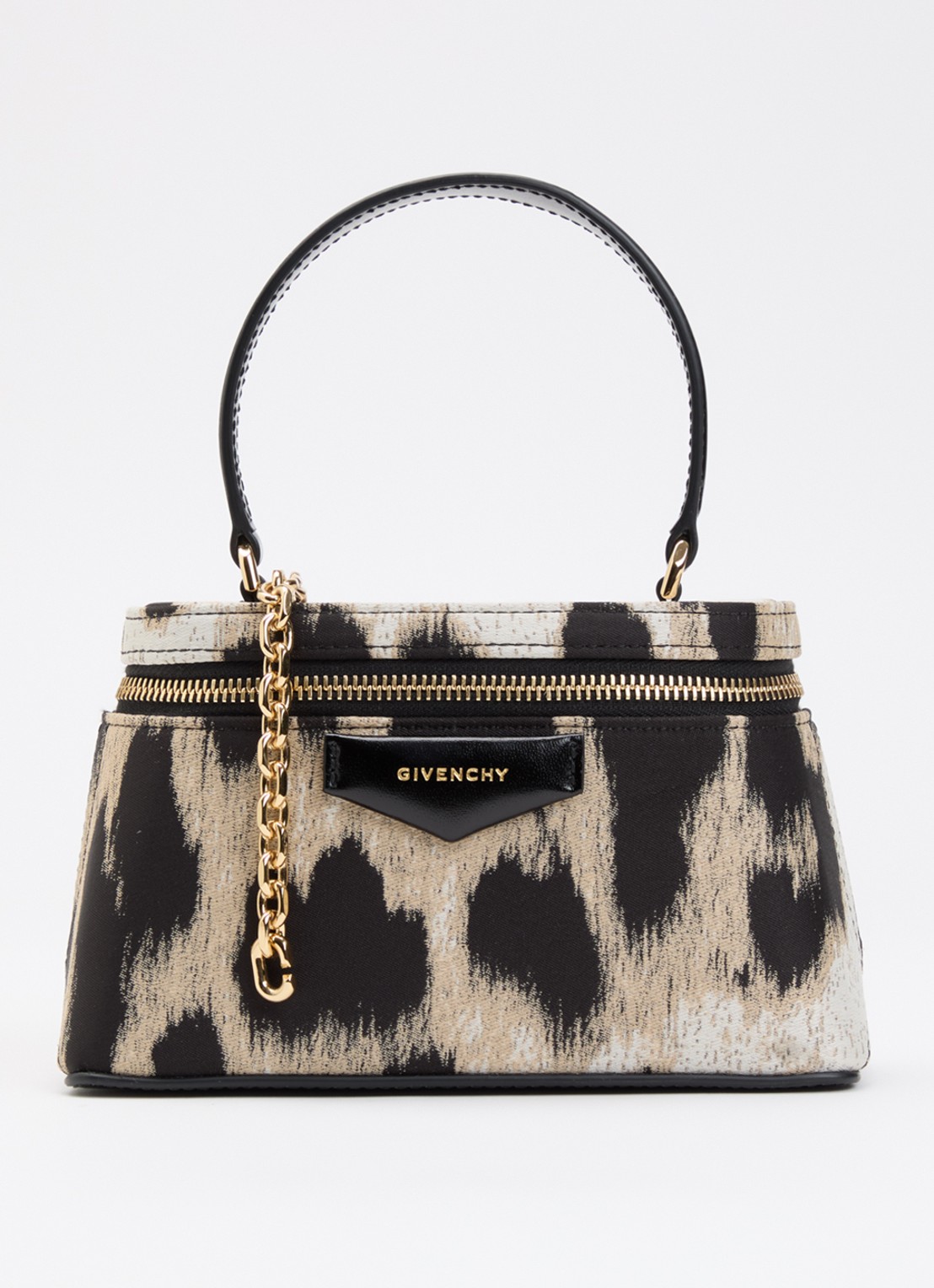 Givenchy Antigona handtas met panterprint en afneembare schouderriem - voorkant beige
