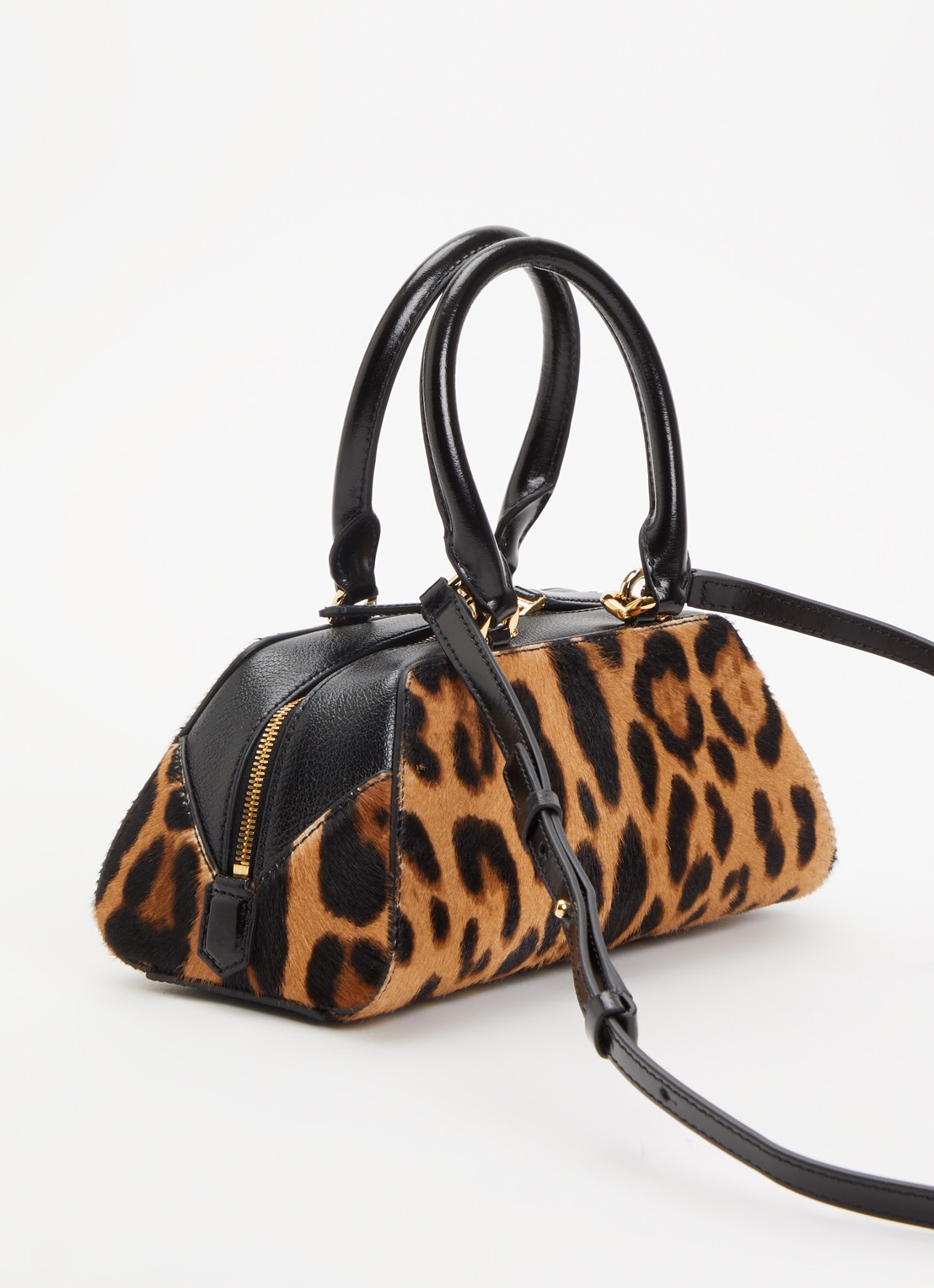 Givenchy Antigona handtas van kalfsleer met panterprint - achterkant 5 zwart