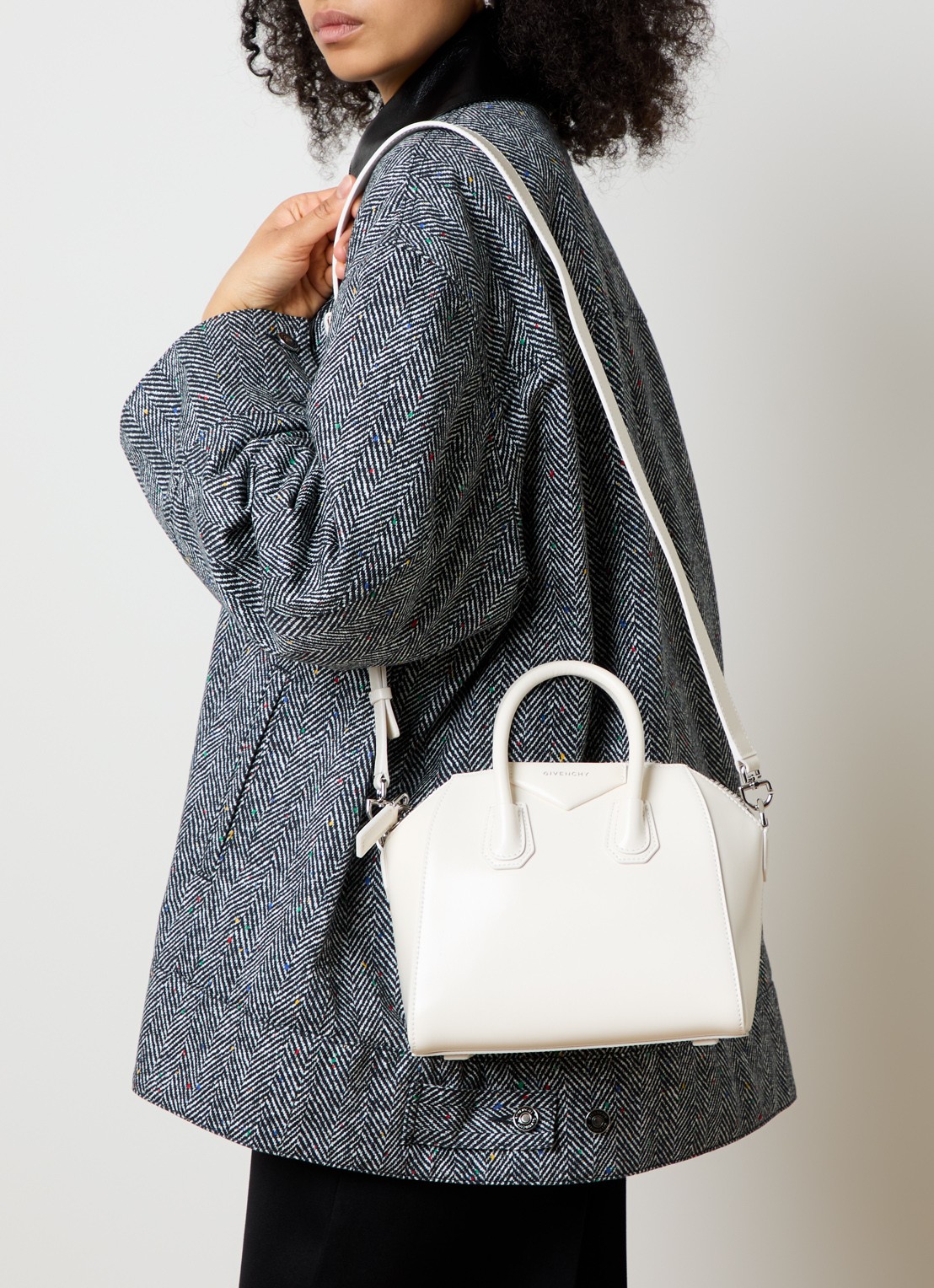 Givenchy Antigona Mini handtas van kalfsleer met afneembare schouderriem - voorkant 7 ivoor