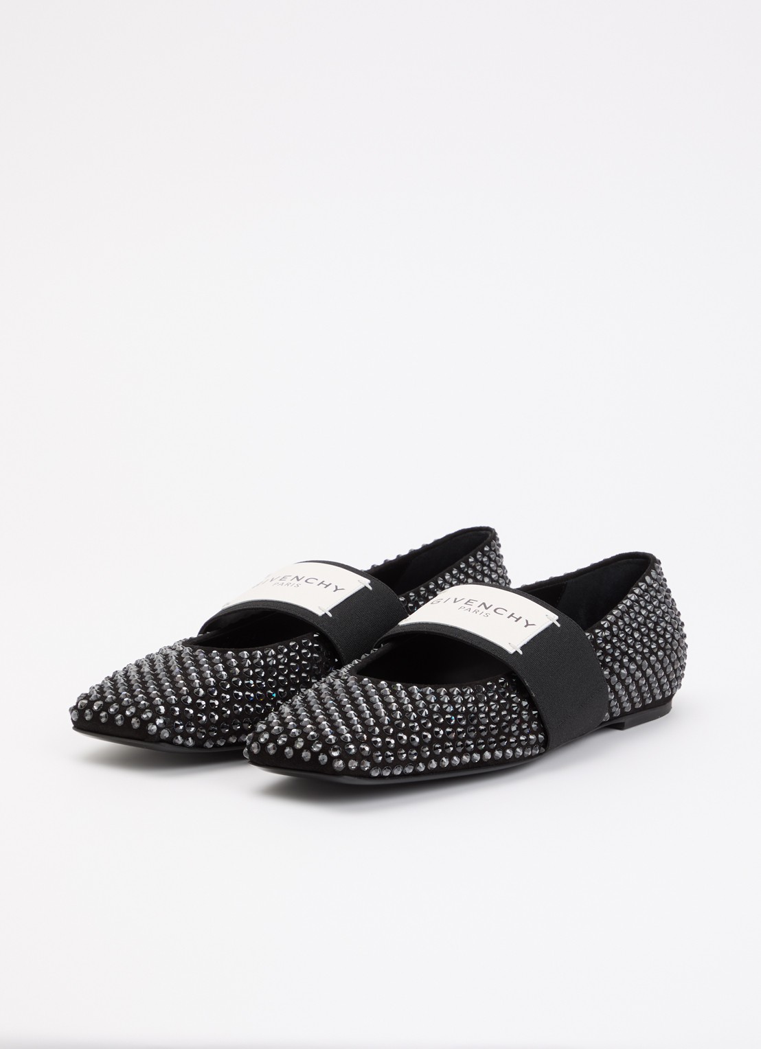 Givenchy Ballerina met strass en logo - detail 2 zwart