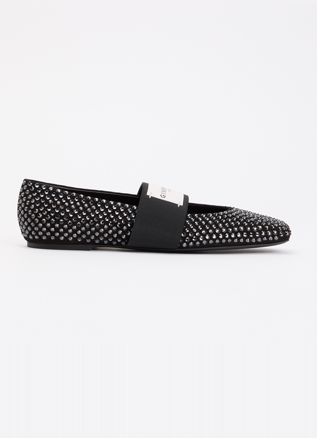Givenchy Ballerina met strass en logo - voorkant 6 zwart