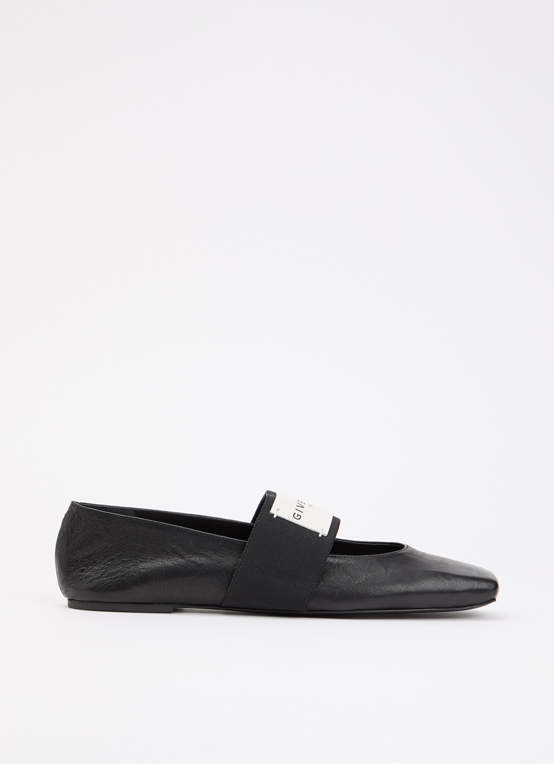 Givenchy Ballerina van lamsleer met logo - voorkant 2 zwart