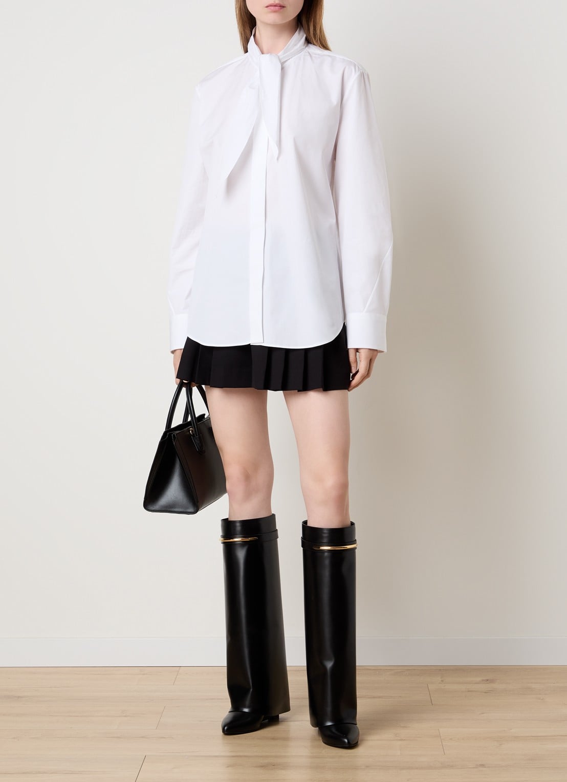 Givenchy Blouse met sjaalkraag - voorkant 5 wit