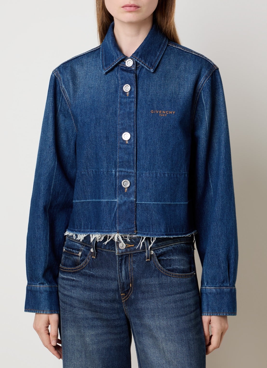 Givenchy Blouse van denim - detail indigo