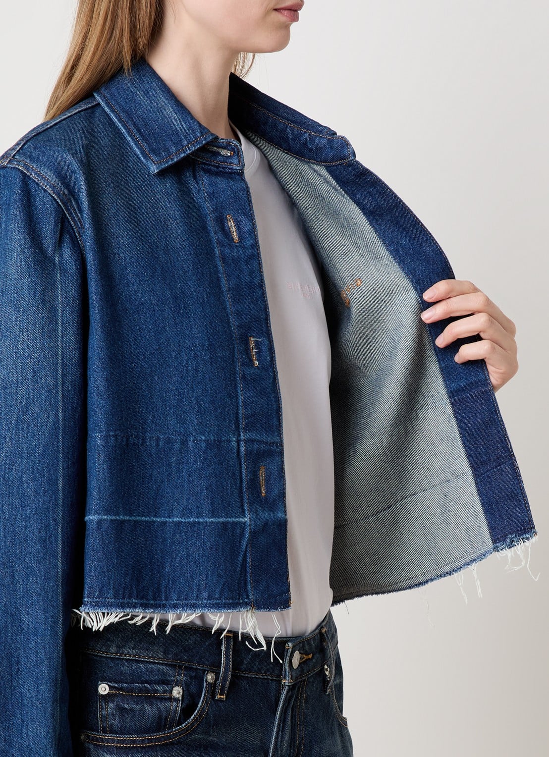 Givenchy Blouse van denim - detail 2 indigo
